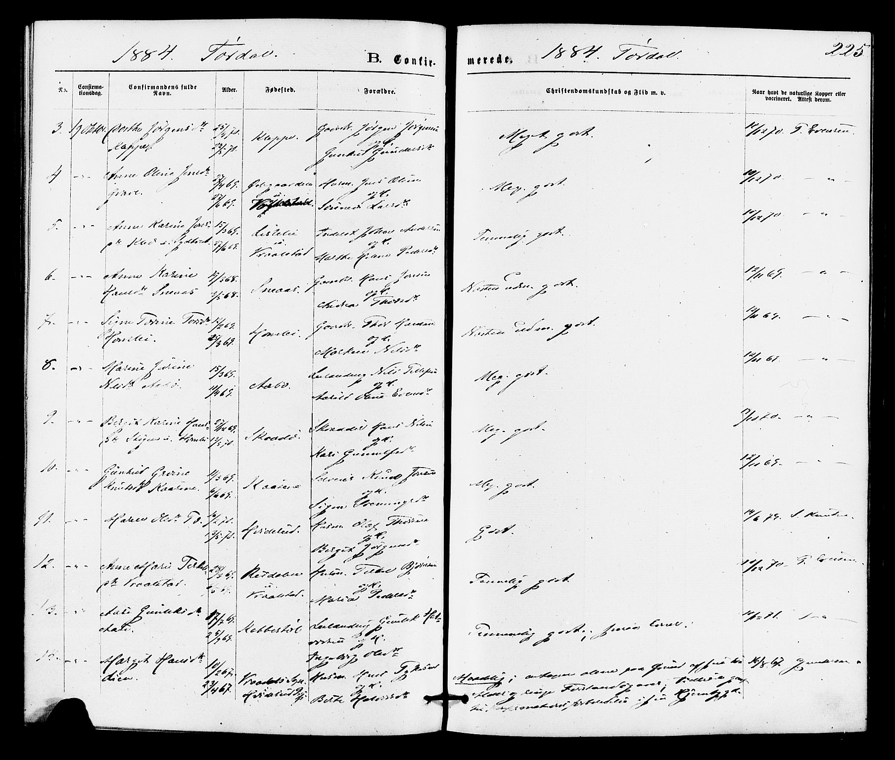 Drangedal kirkebøker, SAKO/A-258/F/Fa/L0009: Parish register (official) no. 9 /2, 1872-1884, p. 225