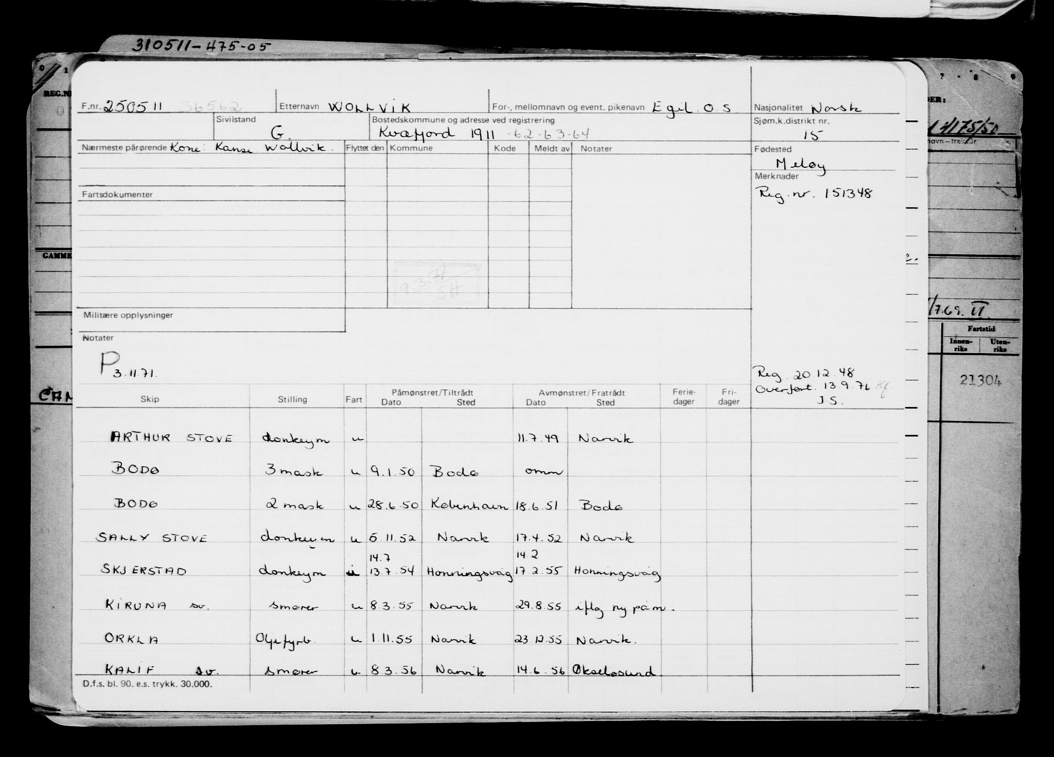 Direktoratet for sjømenn, AV/RA-S-3545/G/Gb/L0096: Hovedkort, 1911, p. 429