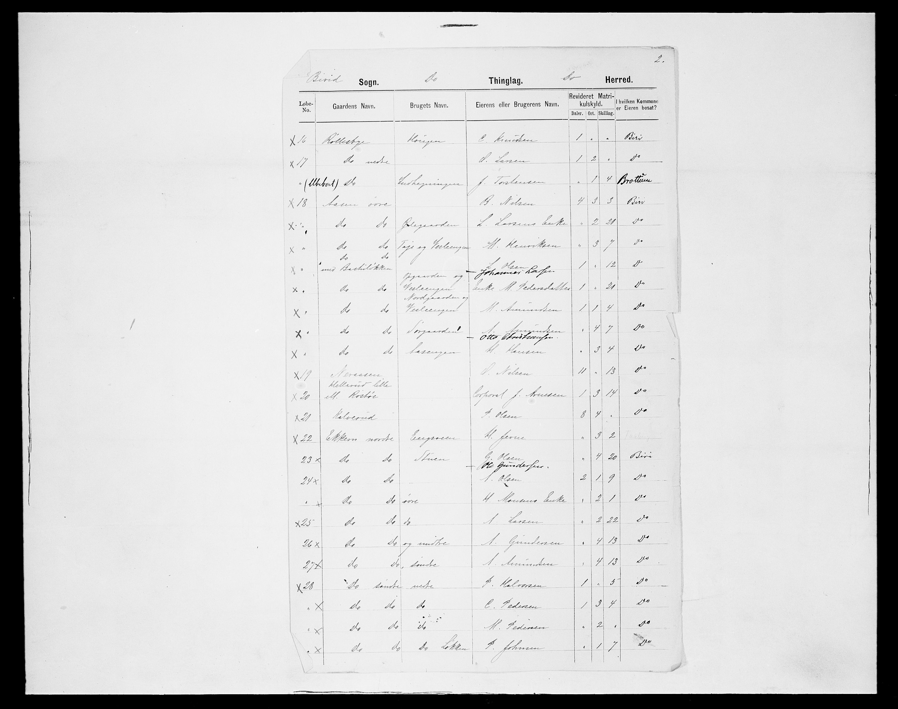 SAH, 1875 census for 0525P Biri, 1875, p. 26