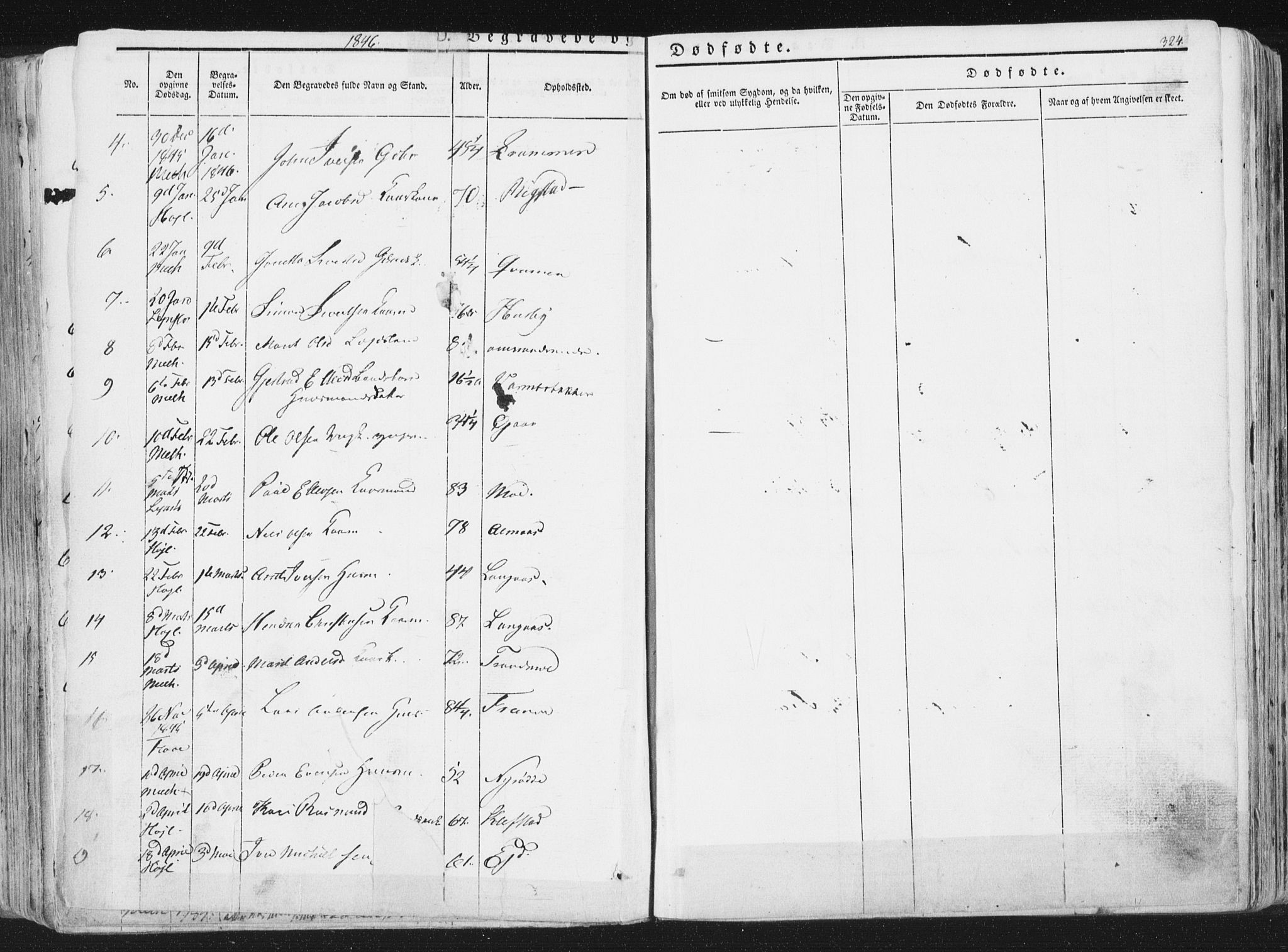 Ministerialprotokoller, klokkerbøker og fødselsregistre - Sør-Trøndelag, AV/SAT-A-1456/691/L1074: Parish register (official) no. 691A06, 1842-1852, p. 324