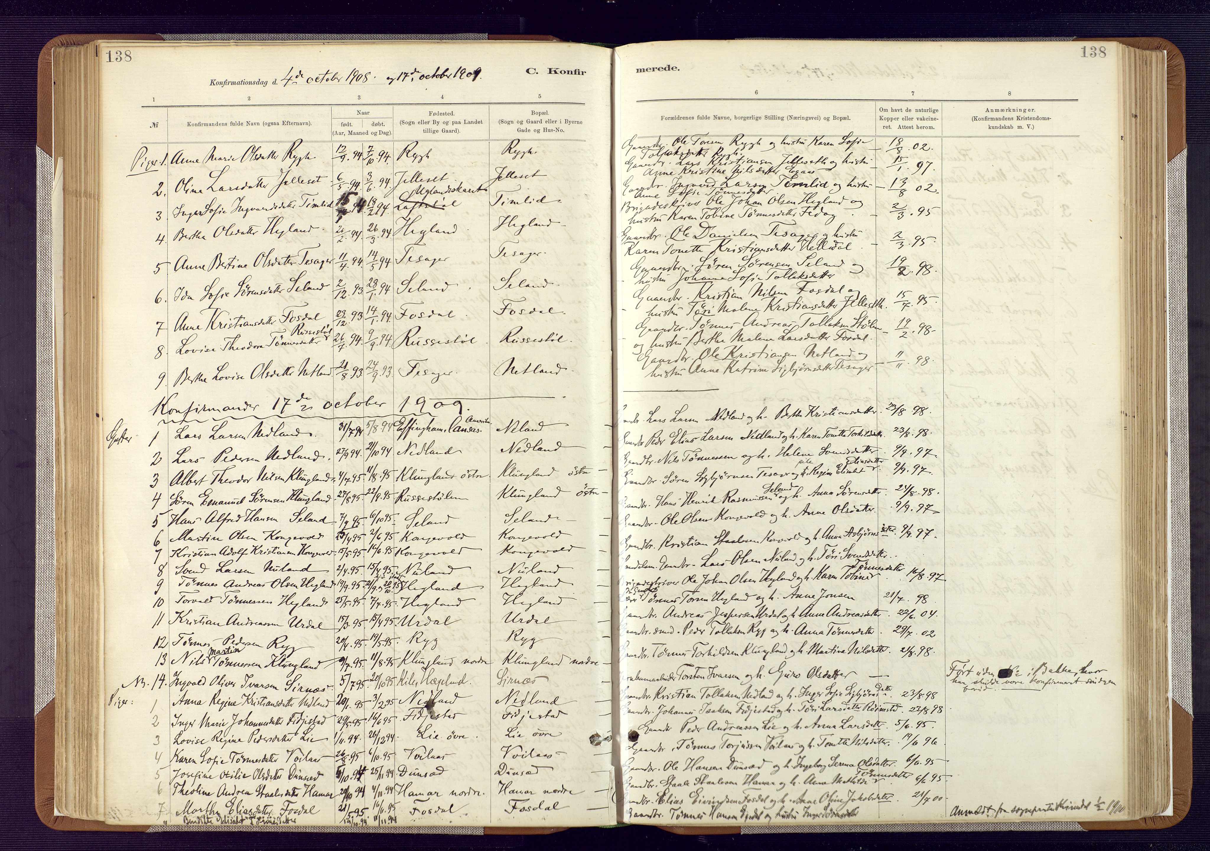 Bakke sokneprestkontor, SAK/1111-0002/F/Fa/Fab/L0003: Parish register (official) no. A 3, 1884-1921, p. 138