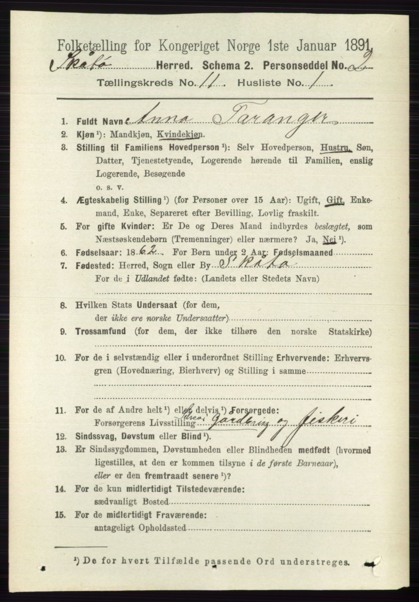 RA, 1891 census for 0815 Skåtøy, 1891, p. 4228