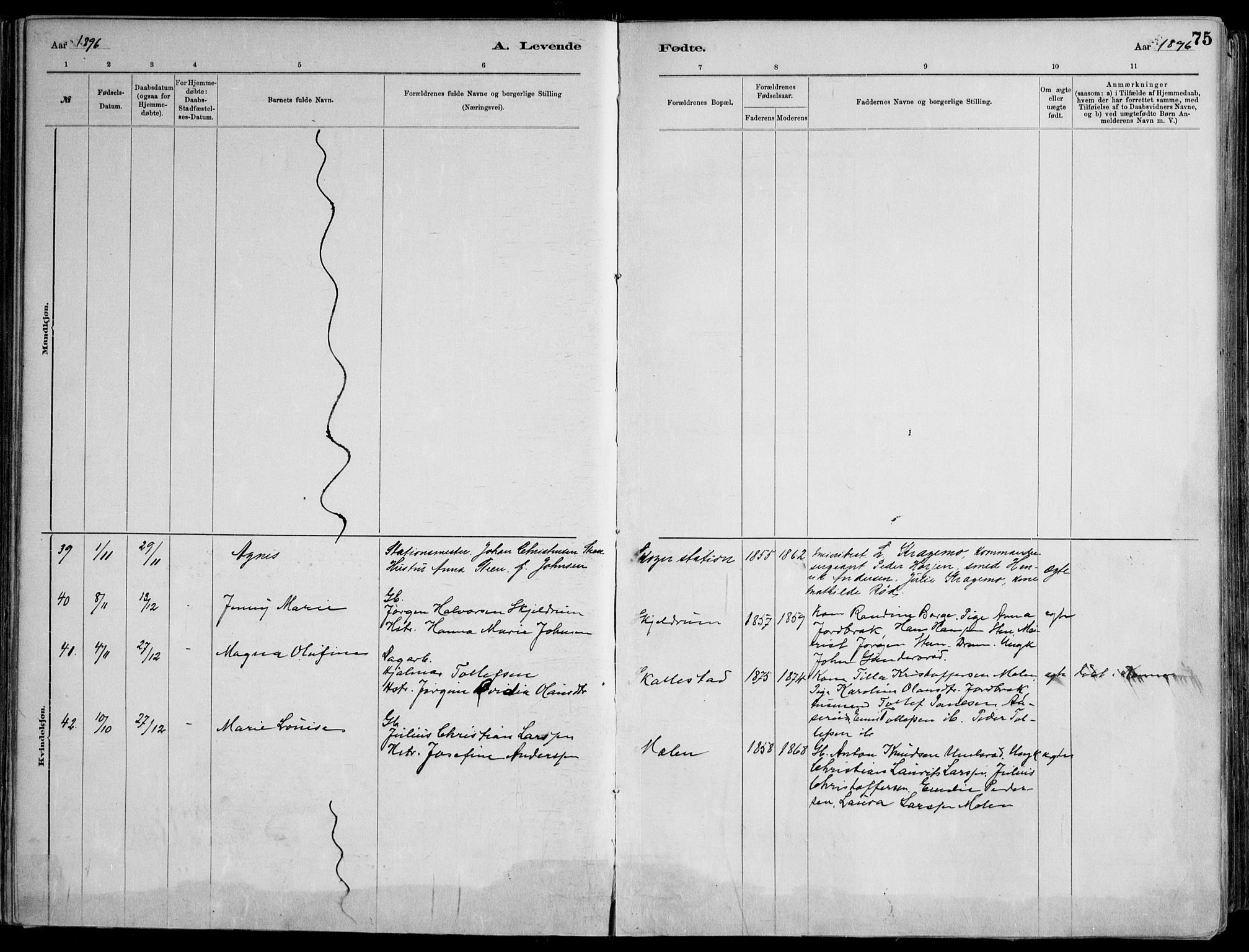 Skoger kirkebøker, AV/SAKO-A-59/F/Fa/L0006: Parish register (official) no. I 6, 1885-1910, p. 75