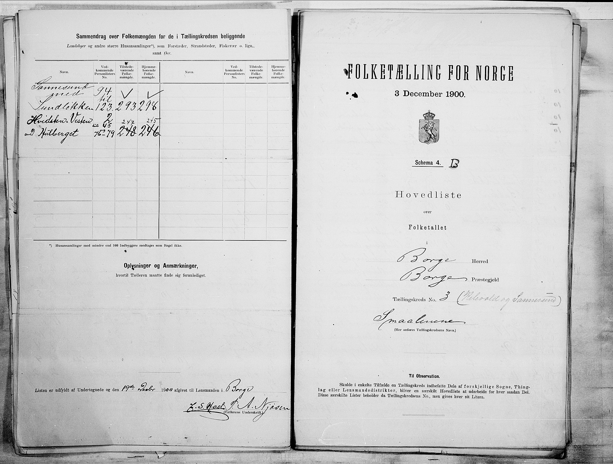 SAO, 1900 census for Borge, 1900, p. 19