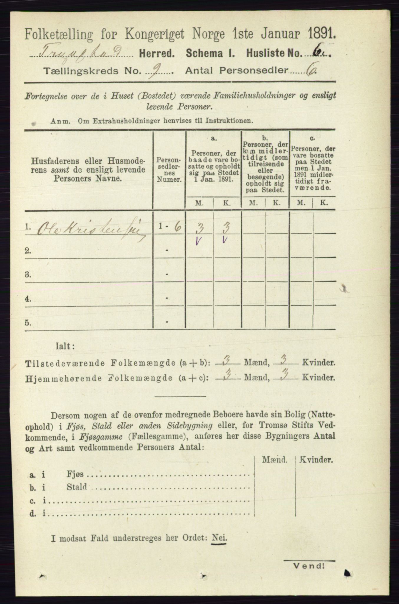 RA, 1891 Census for 0122 Trøgstad, 1891, p. 3836