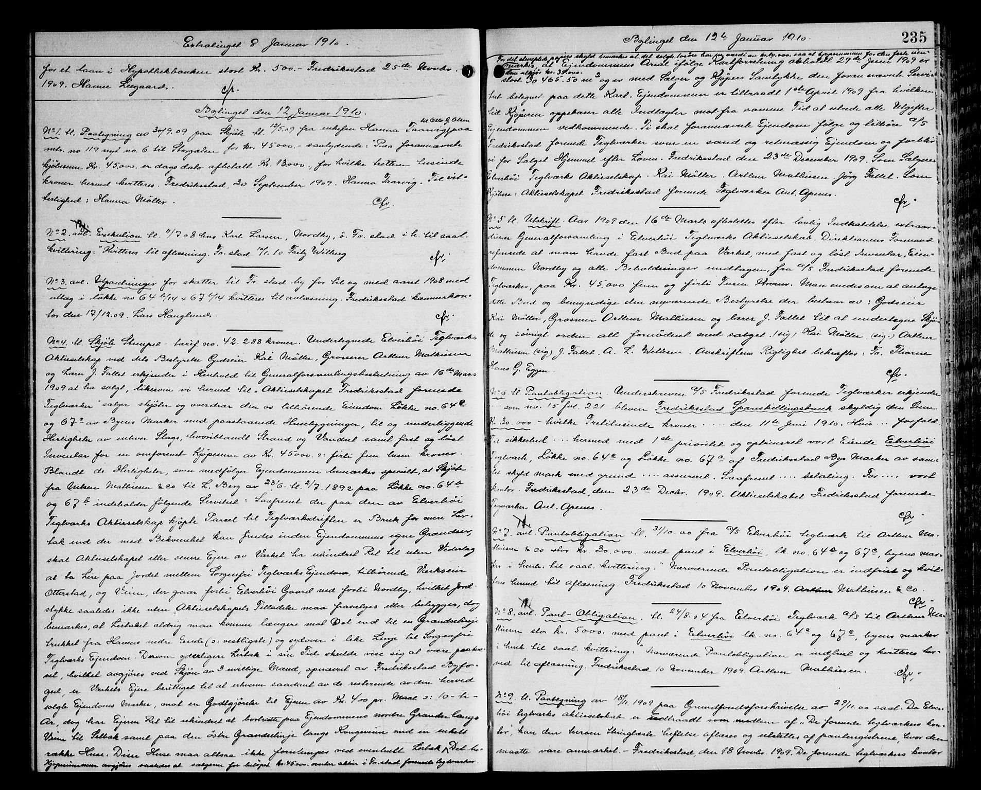 Fredrikstad byfogd, AV/SAO-A-10473a/G/Ga/Gab/L0013: Mortgage book no. II 13, 1908-1912, Deed date: 12.01.1910