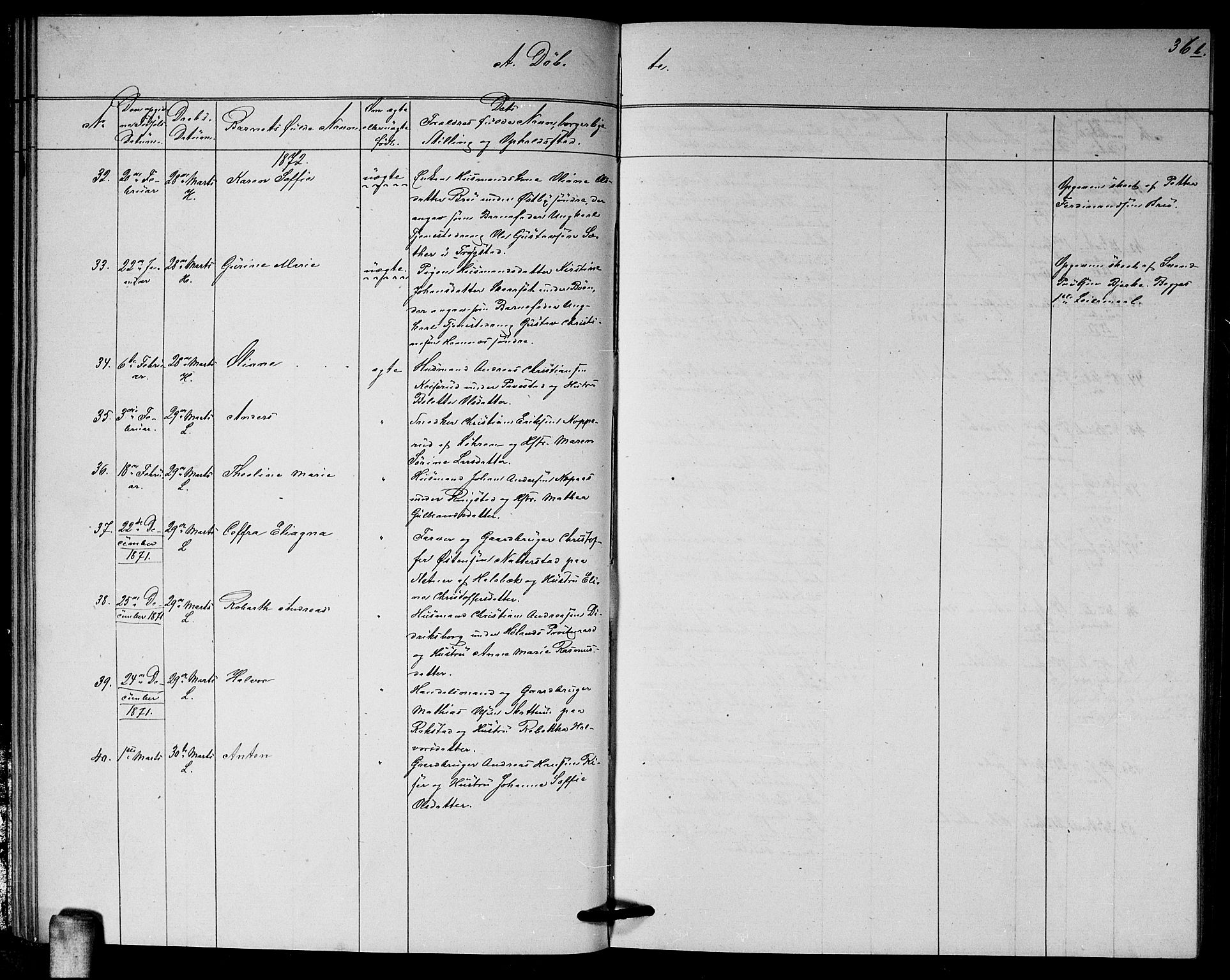 Høland prestekontor Kirkebøker, AV/SAO-A-10346a/G/Ga/L0006: Parish register (copy) no. I 6, 1869-1879, p. 36b