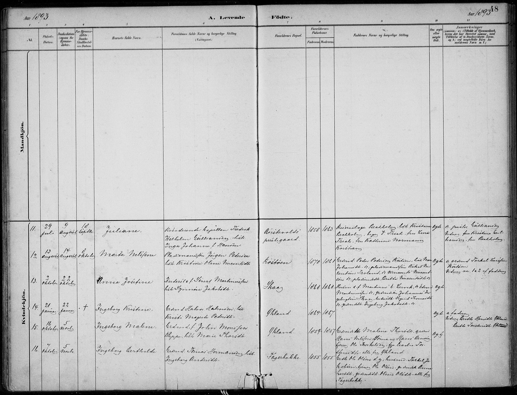 Sund sokneprestembete, SAB/A-99930: Parish register (official) no. C  1, 1882-1899, p. 48