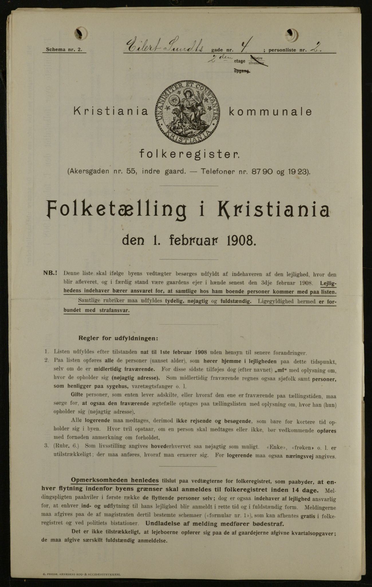 OBA, Municipal Census 1908 for Kristiania, 1908, p. 17353