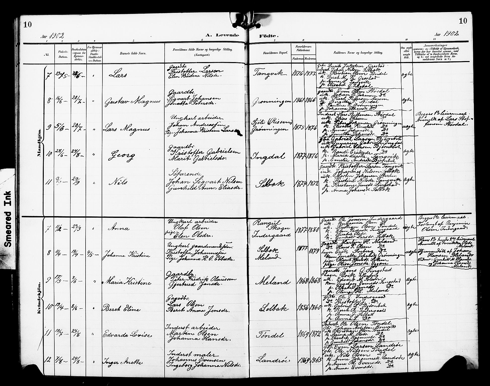 Ministerialprotokoller, klokkerbøker og fødselsregistre - Sør-Trøndelag, SAT/A-1456/663/L0763: Parish register (copy) no. 663C03, 1899-1908, p. 10