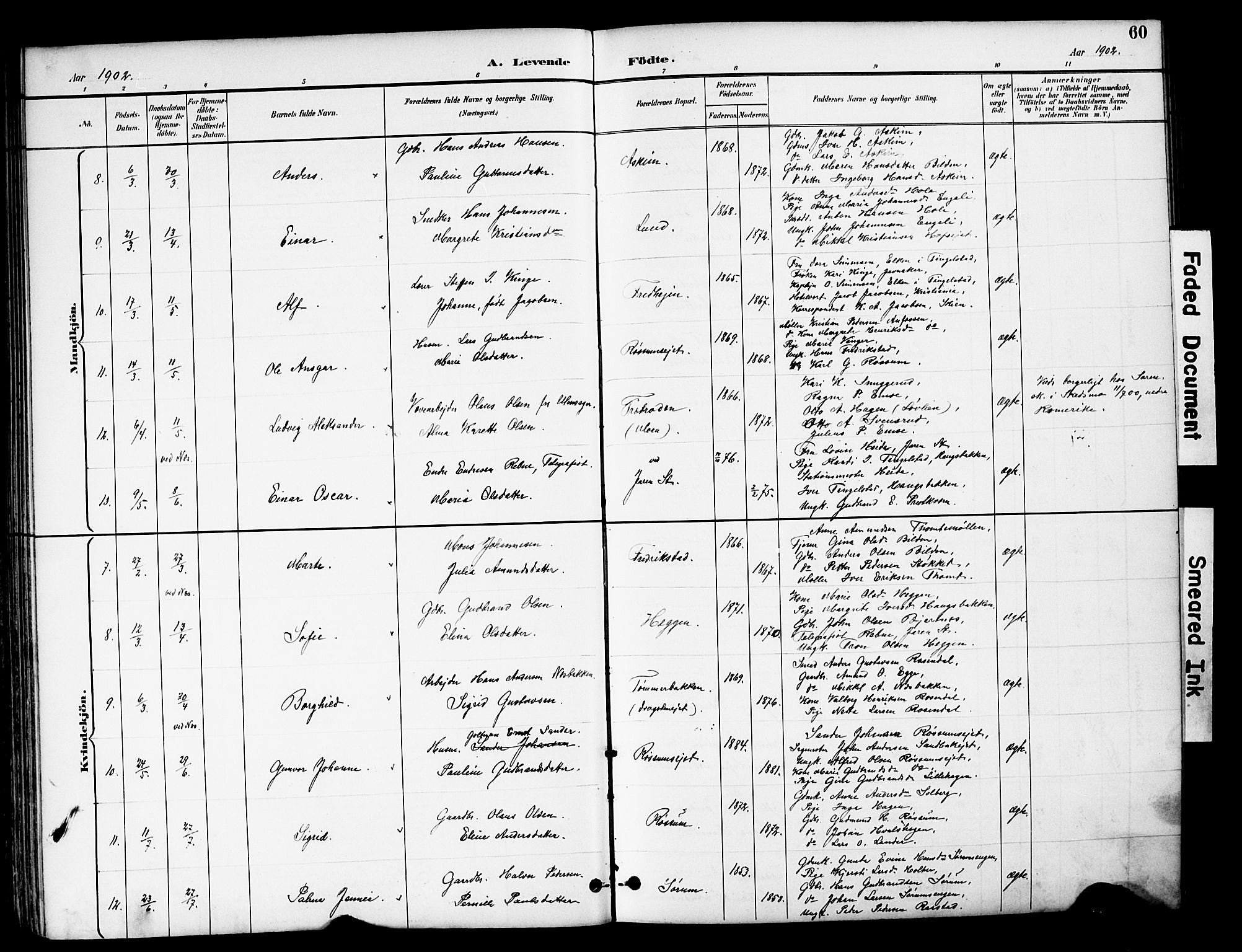 Brandbu prestekontor, SAH/PREST-114/H/Ha/Hab/L0006: Parish register (copy) no. 6, 1893-1902, p. 60