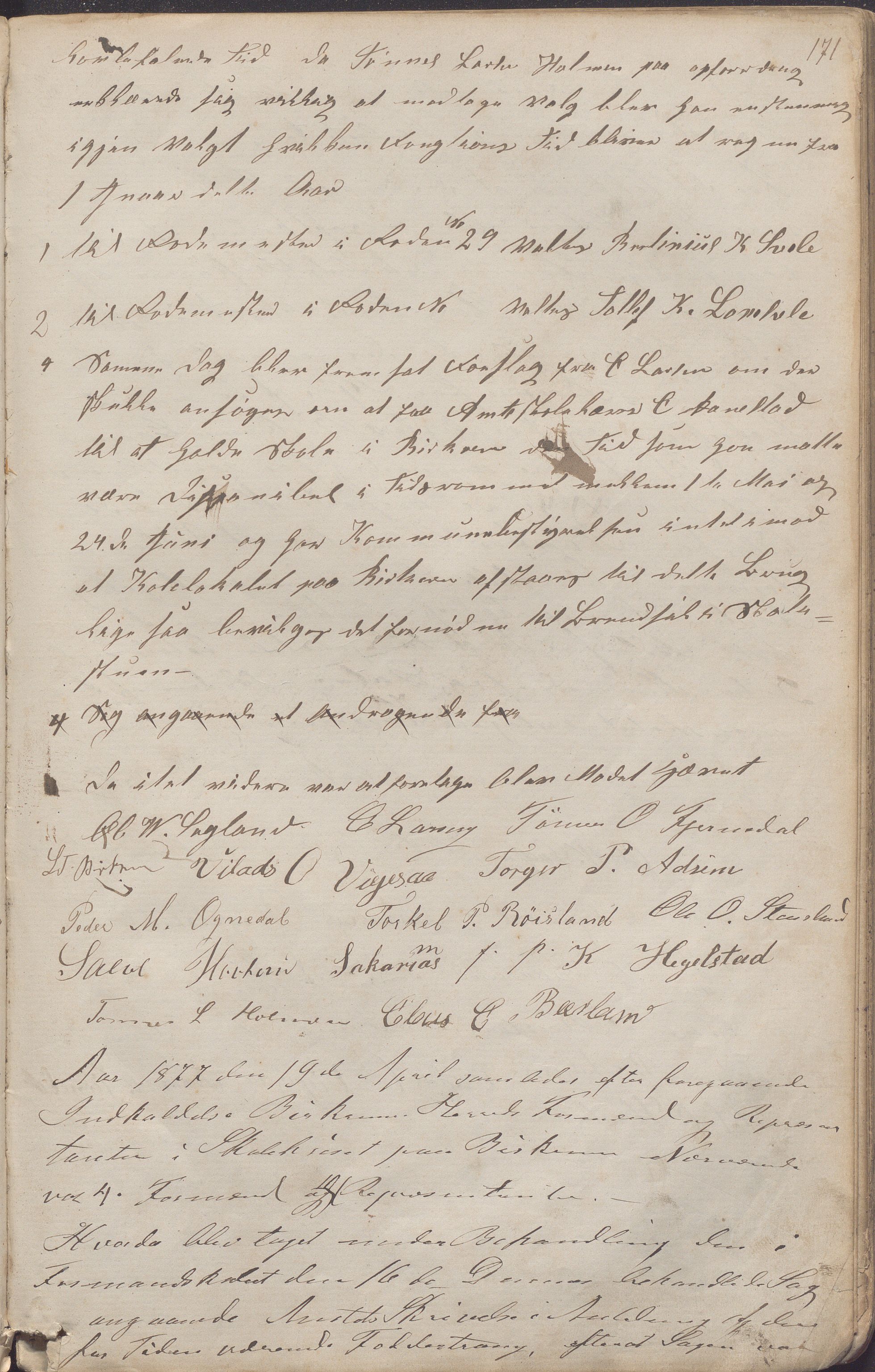 Bjerkreim kommune - Formannskapet/Sentraladministrasjonen, IKAR/K-101531/A/Aa/L0001: Møtebok, 1850-1884, p. 171a