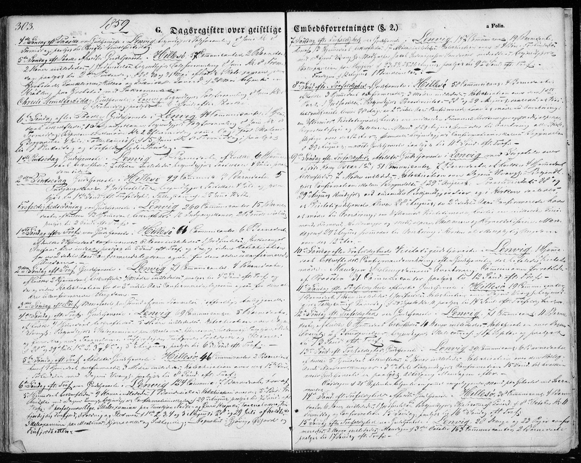 Lenvik sokneprestembete, SATØ/S-1310/H/Ha/Haa/L0007kirke: Parish register (official) no. 7, 1855-1865, p. 303