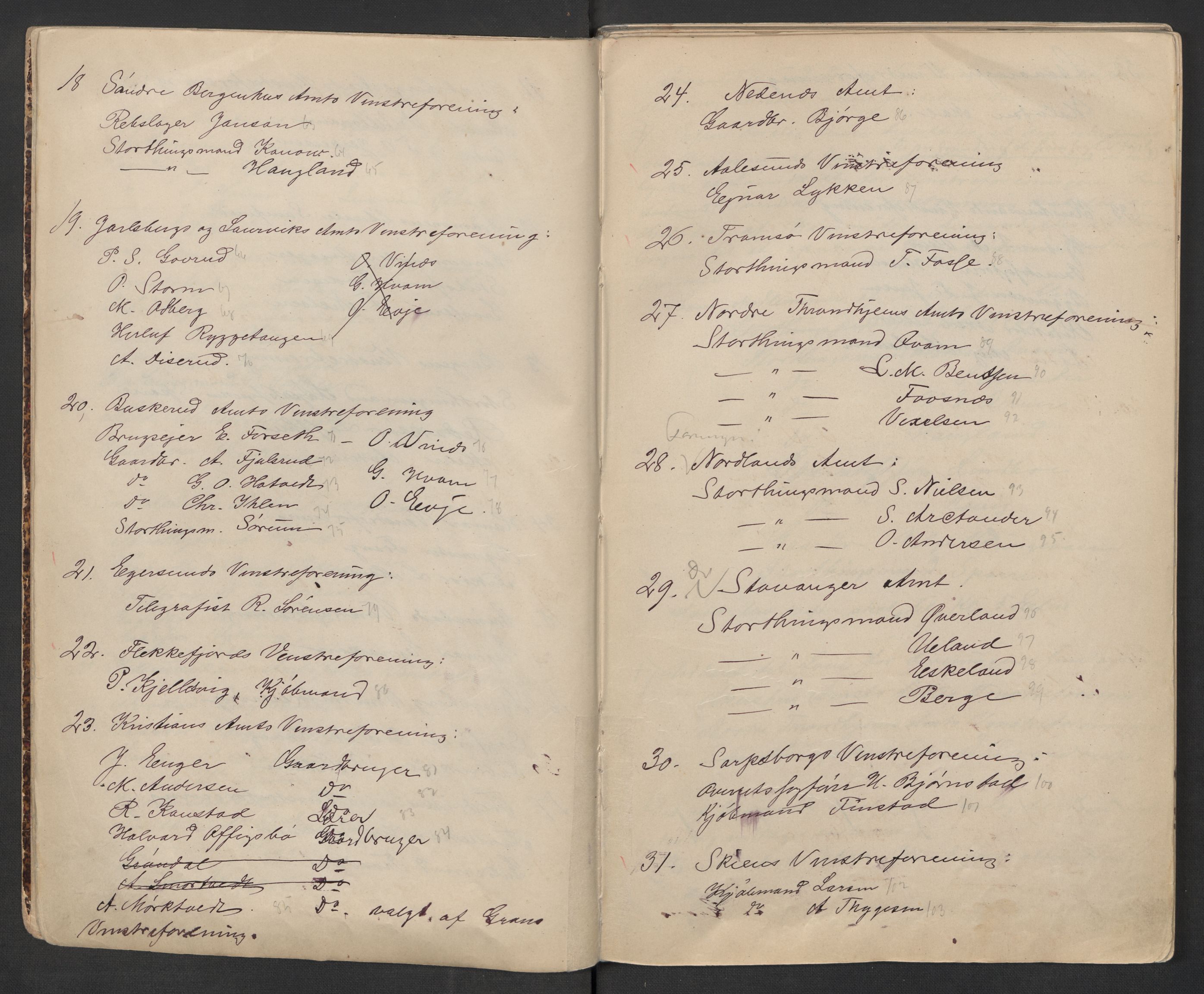 Venstres Hovedorganisasjon, AV/RA-PA-0876/Aa/L0001: Forhandlingsprotokoll for Norges Venstreforening, 1884-1909, p. 6