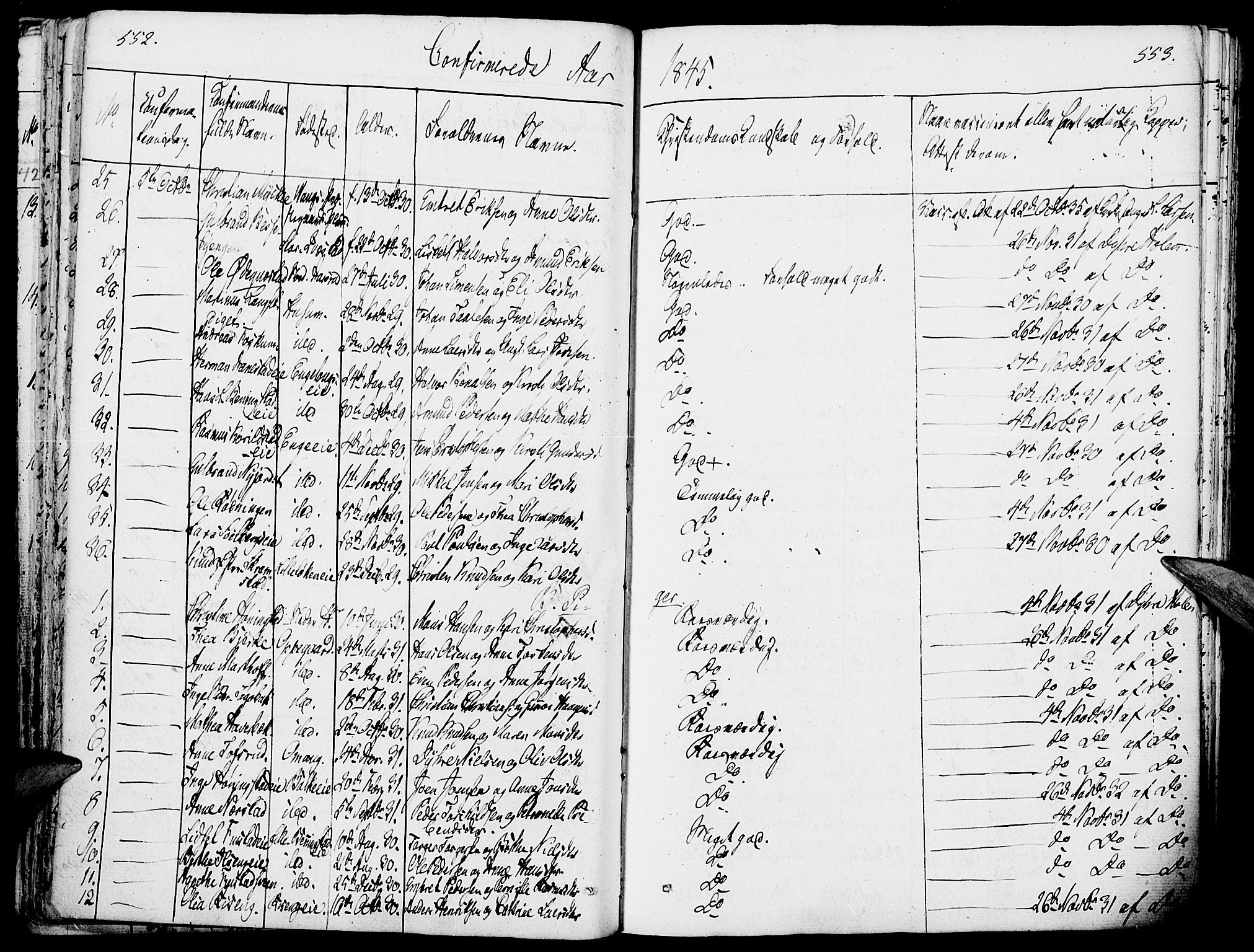 Løten prestekontor, SAH/PREST-022/K/Ka/L0006: Parish register (official) no. 6, 1832-1849, p. 552-553