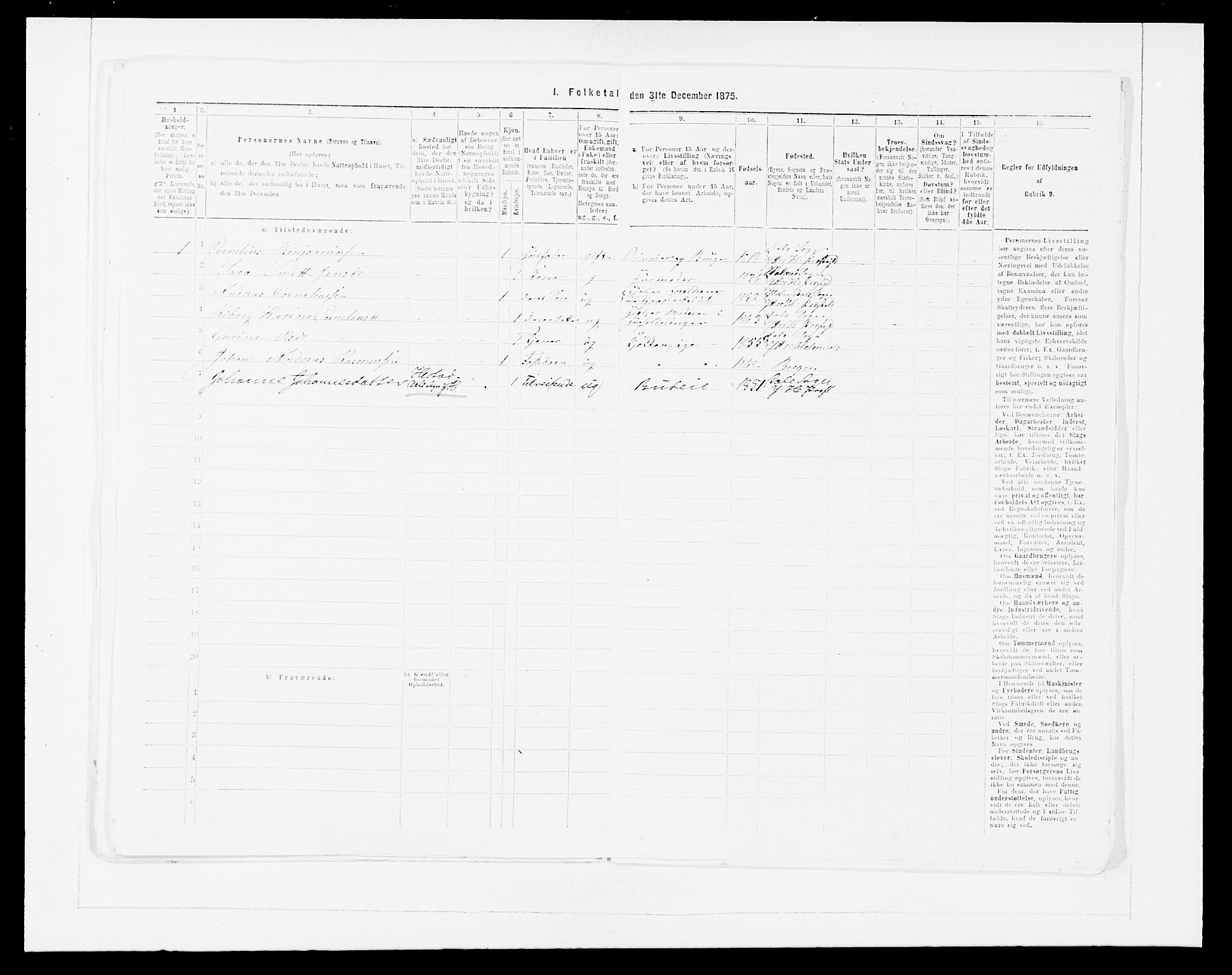 SAB, 1875 census for 1429P Ytre Holmedal, 1875, p. 599