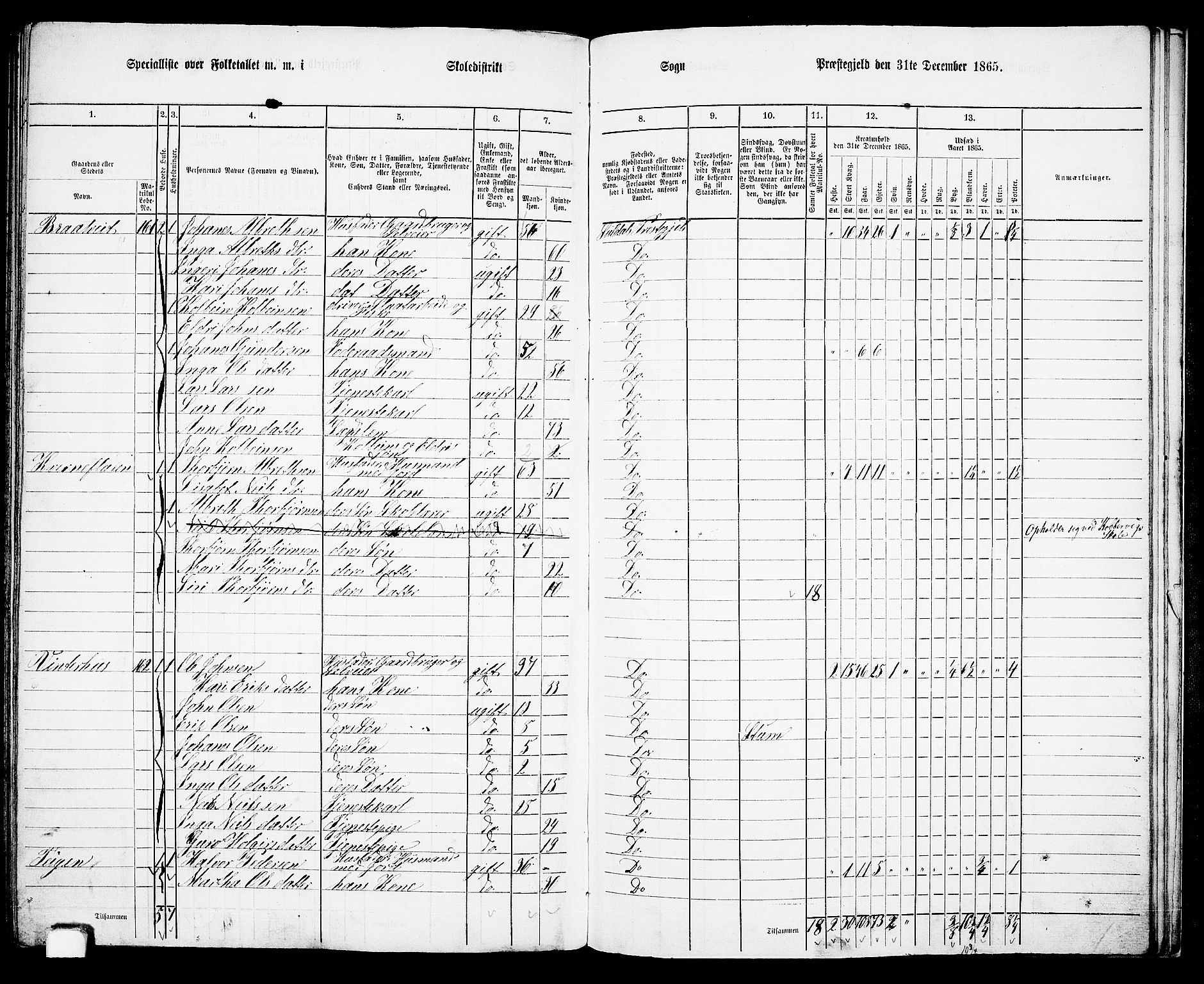 RA, 1865 census for Suldal, 1865, p. 102