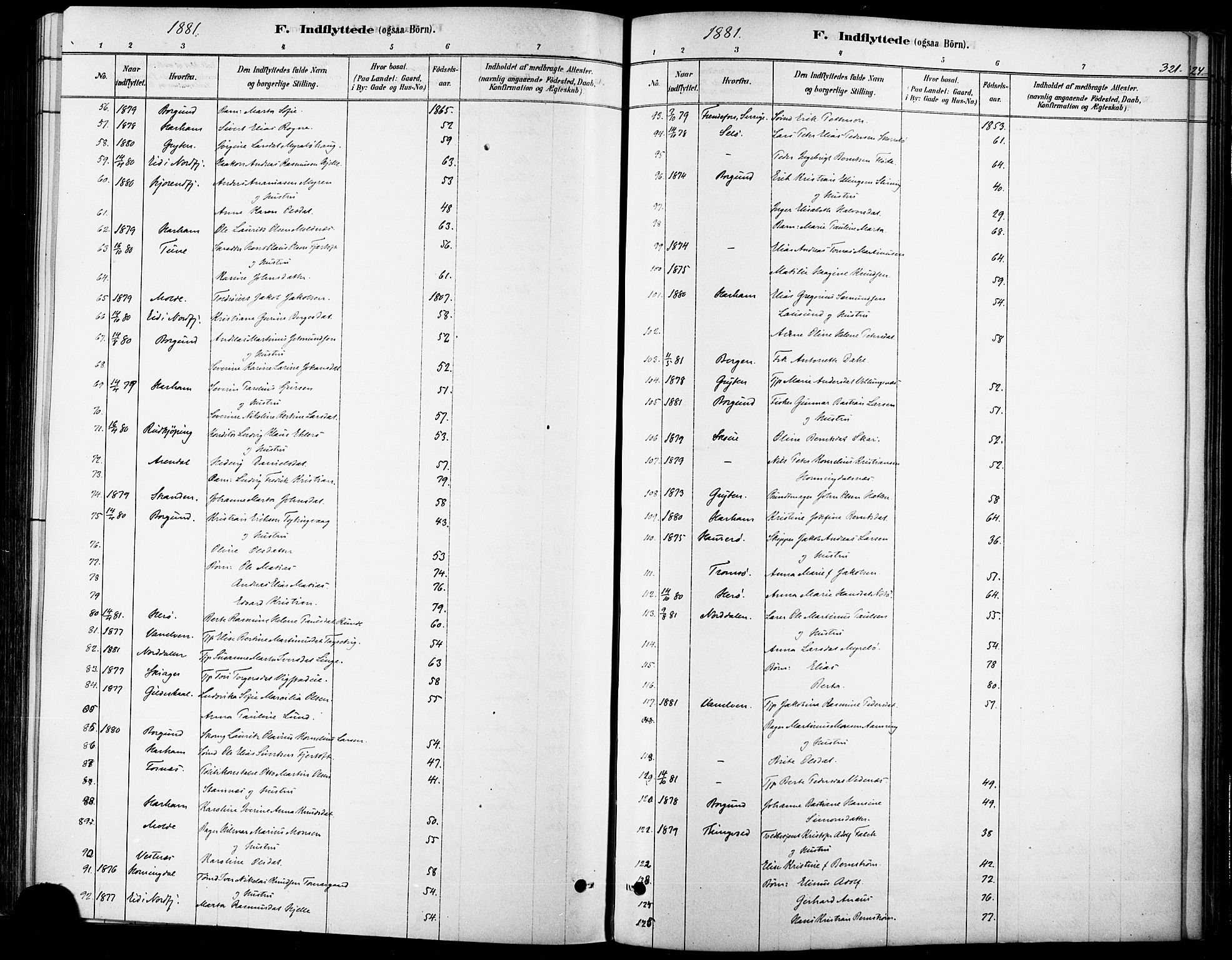 Ministerialprotokoller, klokkerbøker og fødselsregistre - Møre og Romsdal, AV/SAT-A-1454/529/L0454: Parish register (official) no. 529A04, 1878-1885, p. 321