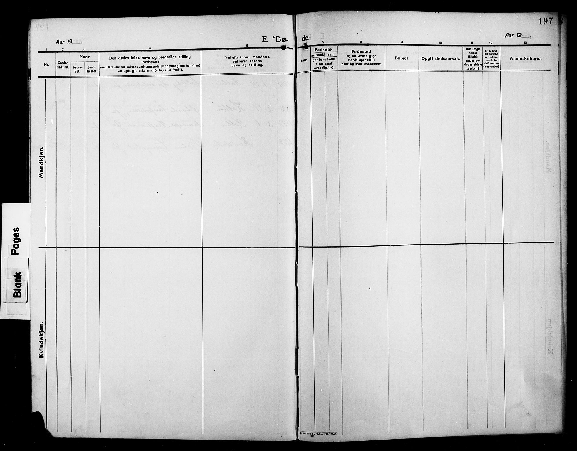 Kolbu prestekontor, SAH/PREST-110/H/Ha/Hab/L0001: Parish register (copy) no. 1, 1912-1925, p. 197