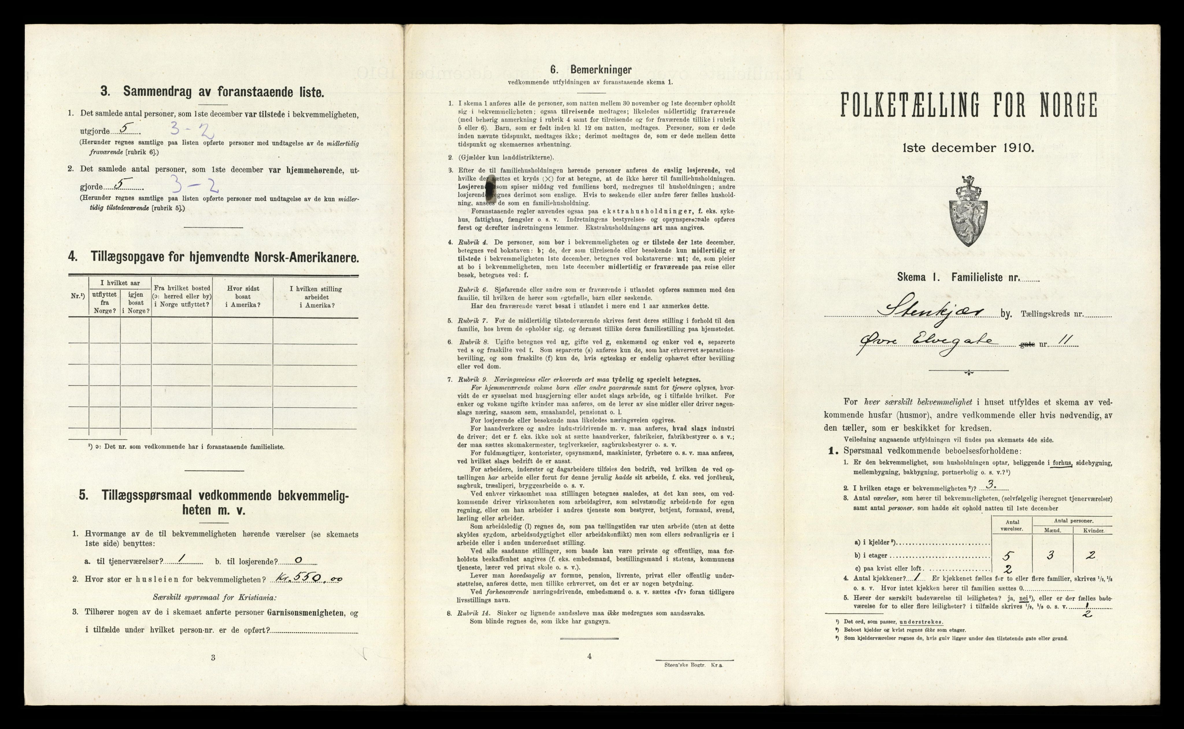 RA, 1910 census for Steinkjer, 1910, p. 1330