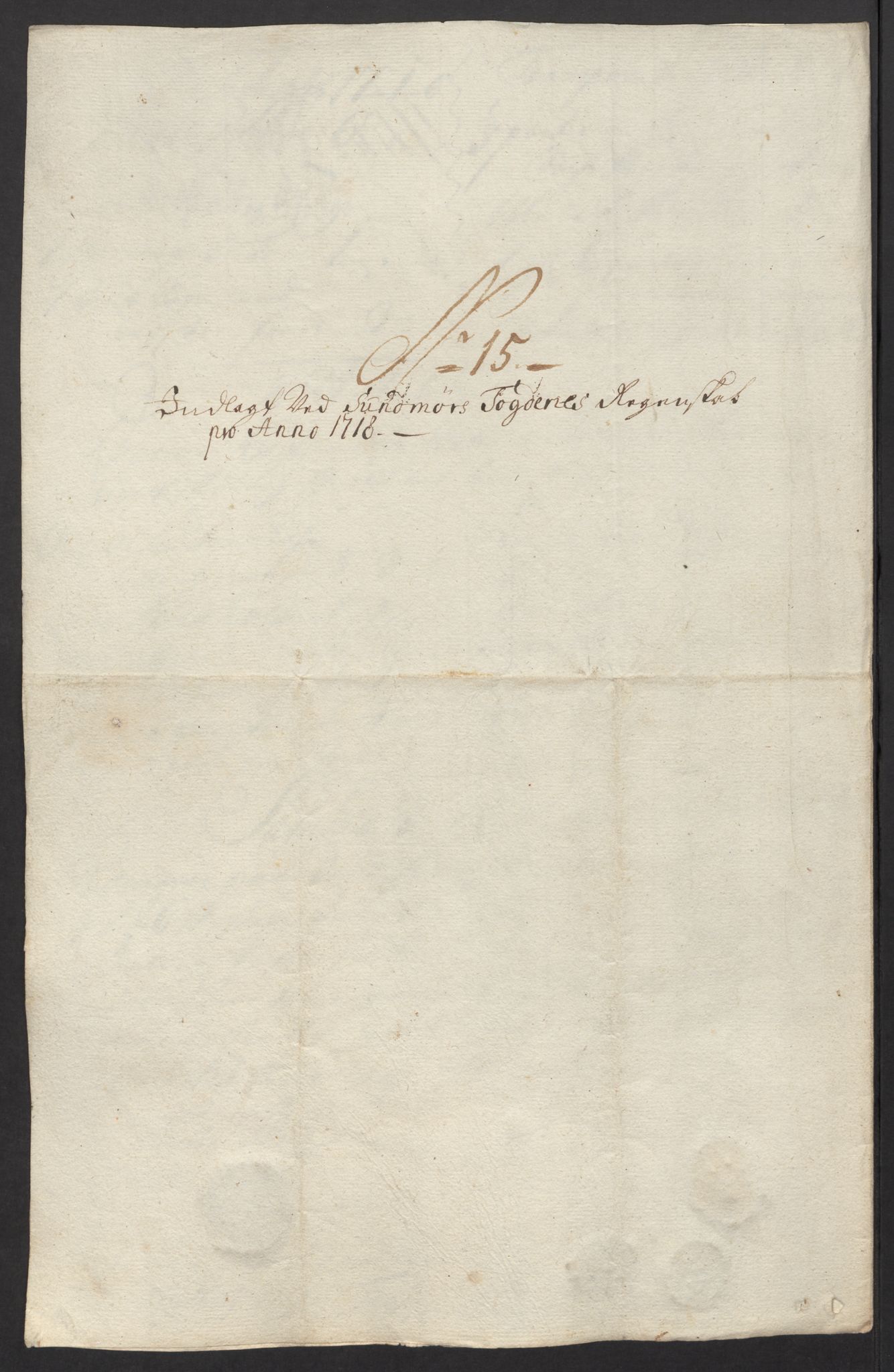 Rentekammeret inntil 1814, Reviderte regnskaper, Fogderegnskap, AV/RA-EA-4092/R54/L3570: Fogderegnskap Sunnmøre, 1718, p. 133