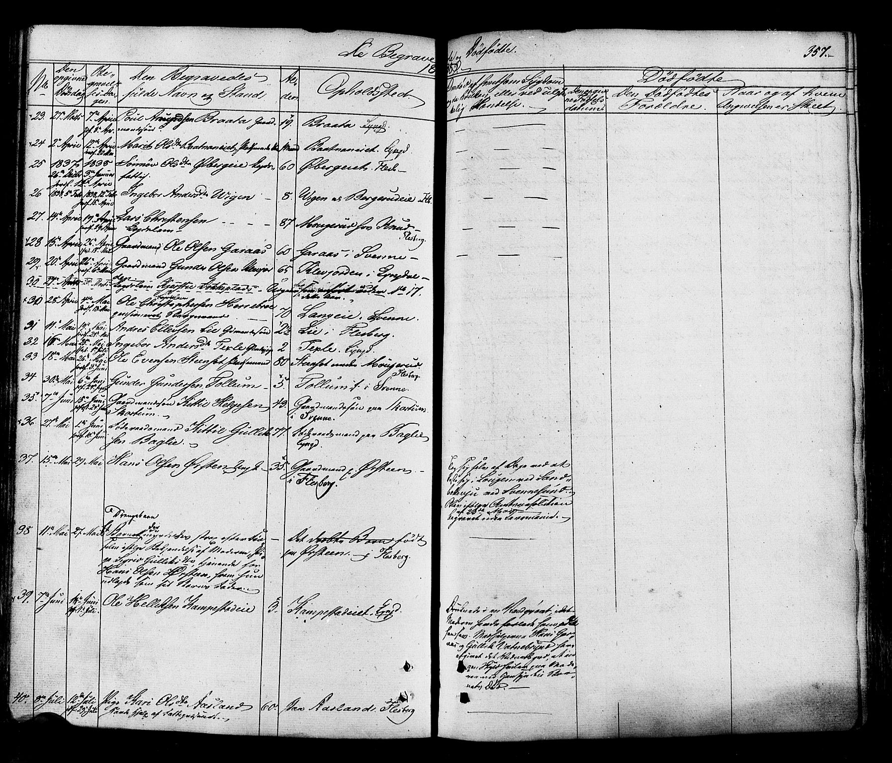 Flesberg kirkebøker, AV/SAKO-A-18/F/Fa/L0006: Parish register (official) no. I 6, 1834-1860, p. 357