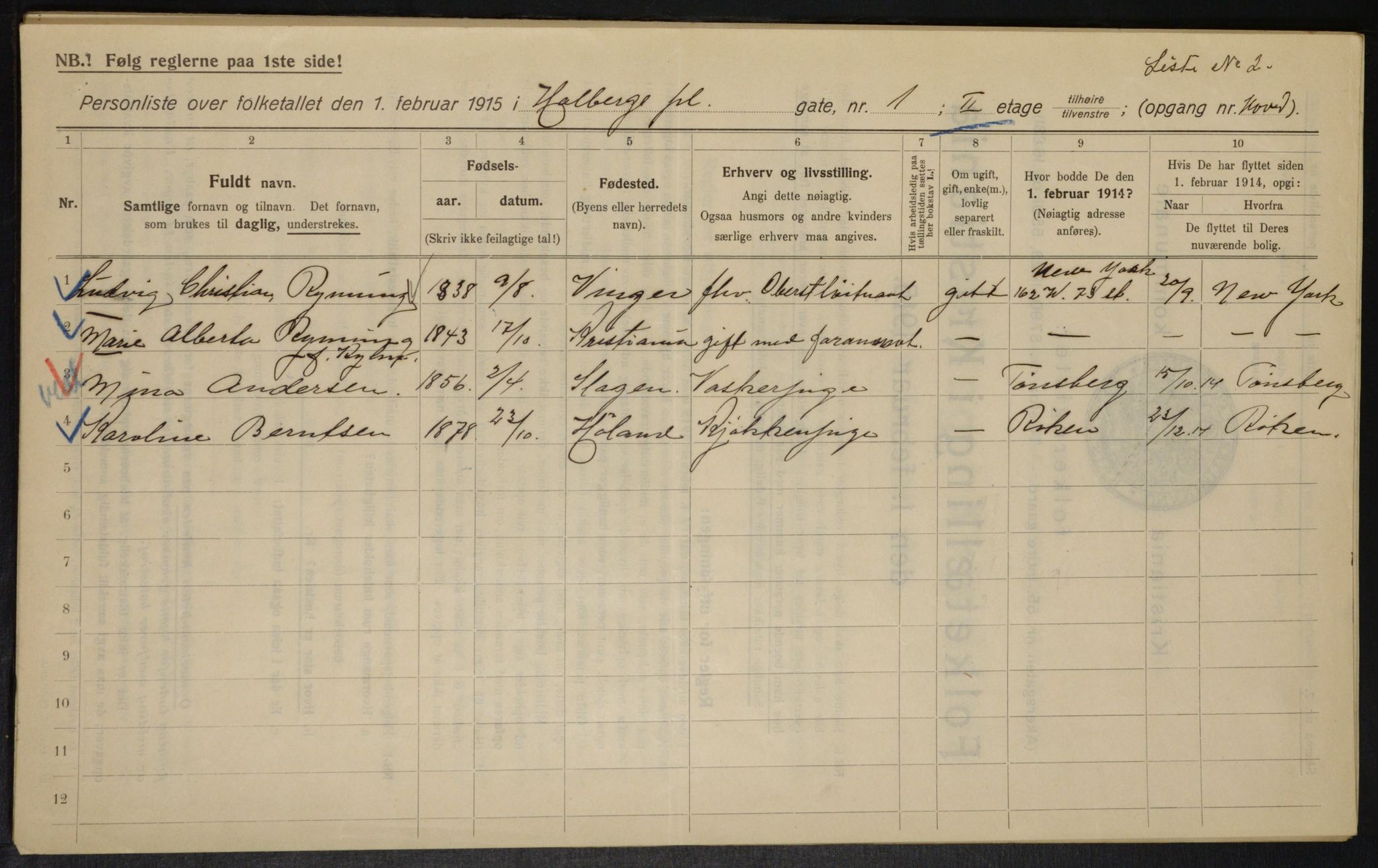 OBA, Municipal Census 1915 for Kristiania, 1915, p. 40141