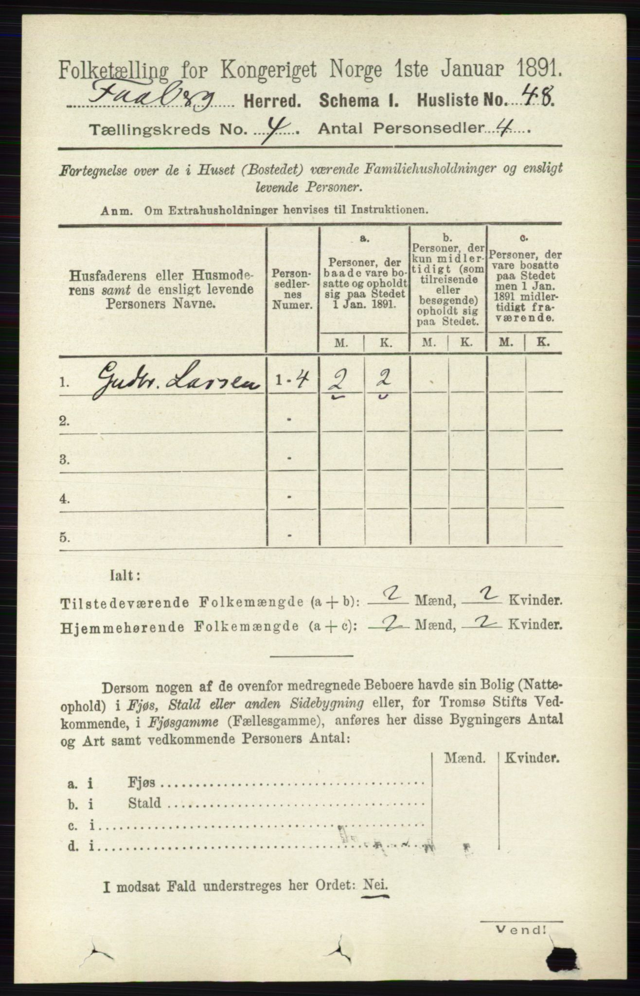 RA, 1891 census for 0524 Fåberg, 1891, p. 1213