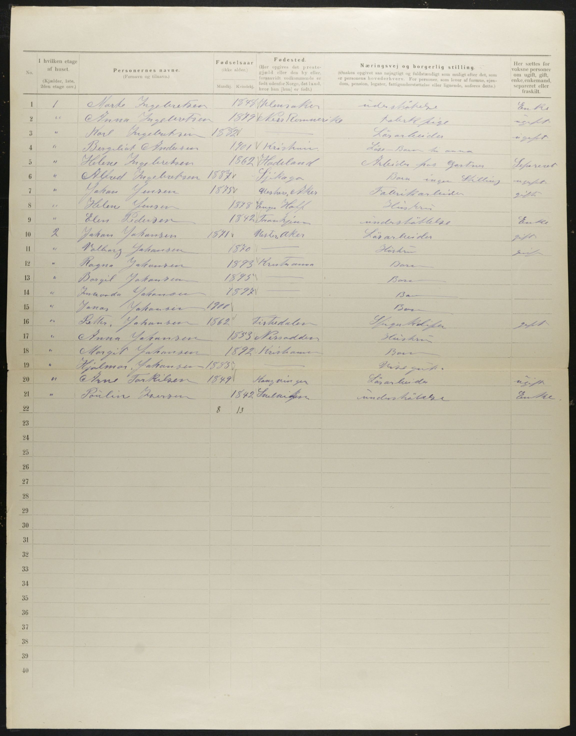 OBA, Municipal Census 1901 for Kristiania, 1901, p. 671