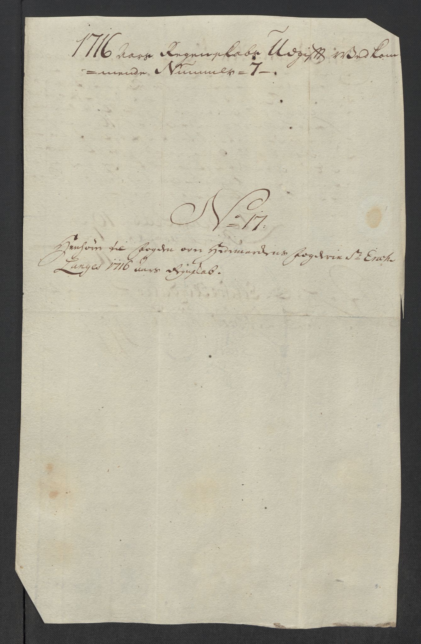 Rentekammeret inntil 1814, Reviderte regnskaper, Fogderegnskap, RA/EA-4092/R16/L1055: Fogderegnskap Hedmark, 1716, p. 308