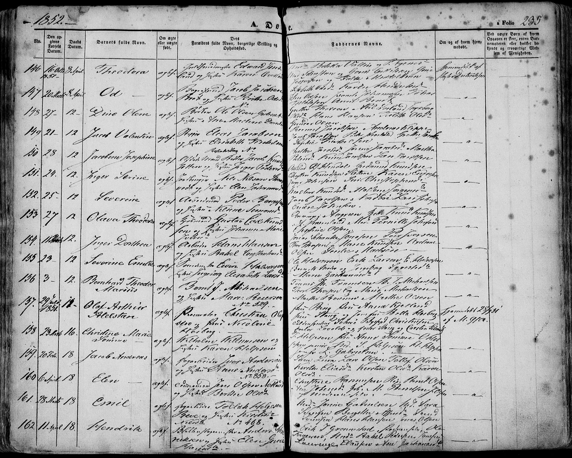 Domkirken sokneprestkontor, SAST/A-101812/001/30/30BA/L0016: Parish register (official) no. A 15, 1844-1854, p. 235