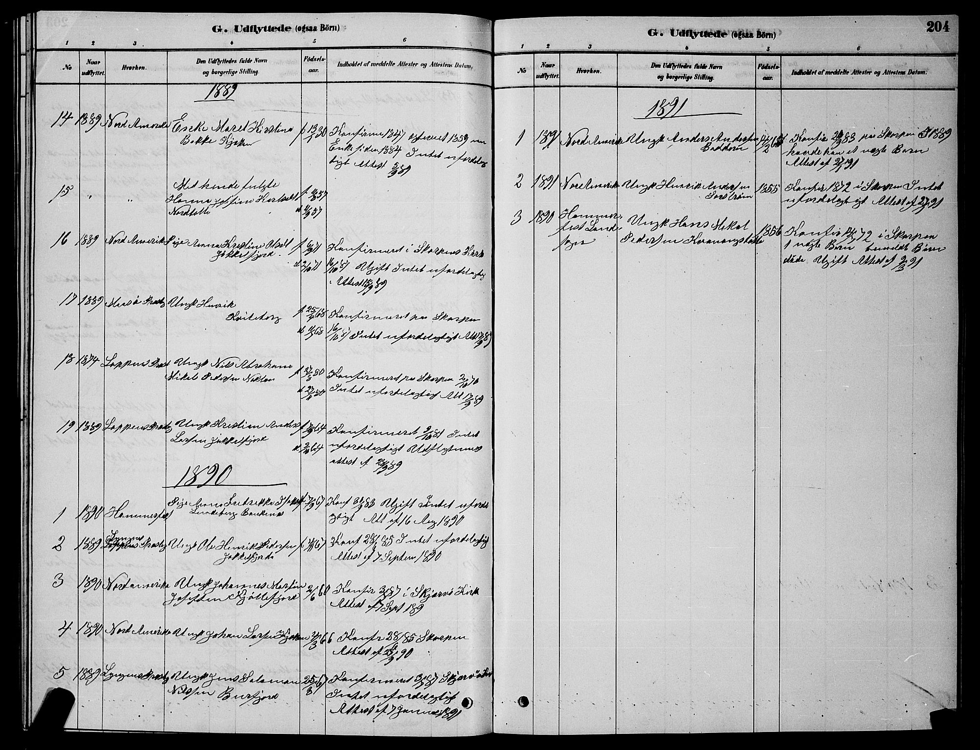 Skjervøy sokneprestkontor, SATØ/S-1300/H/Ha/Hab/L0015klokker: Parish register (copy) no. 15, 1878-1890, p. 204