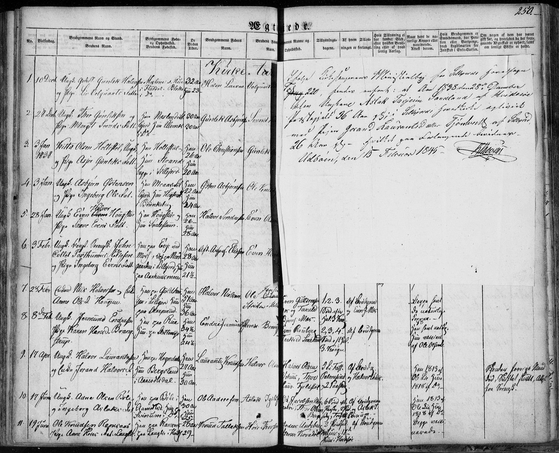 Seljord kirkebøker, AV/SAKO-A-20/F/Fa/L0011: Parish register (official) no. I 11, 1831-1849, p. 250