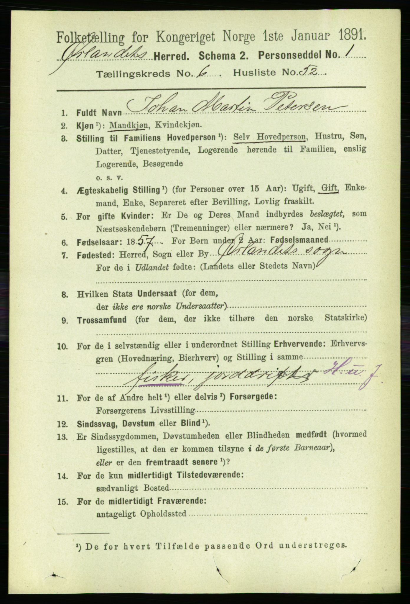 RA, 1891 census for 1621 Ørland, 1891, p. 2164