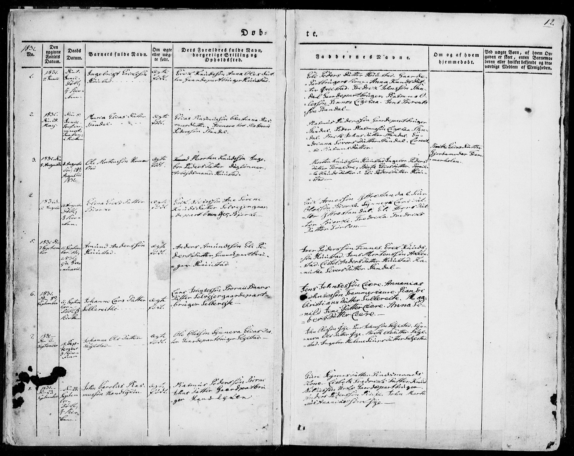 Ministerialprotokoller, klokkerbøker og fødselsregistre - Møre og Romsdal, AV/SAT-A-1454/515/L0208: Parish register (official) no. 515A04, 1830-1846, p. 12