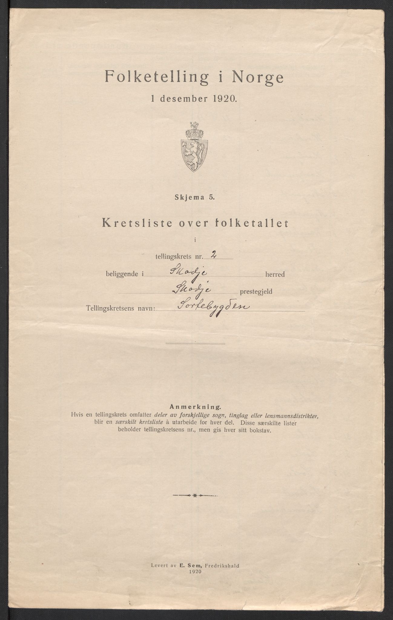 SAT, 1920 census for Skodje, 1920, p. 15