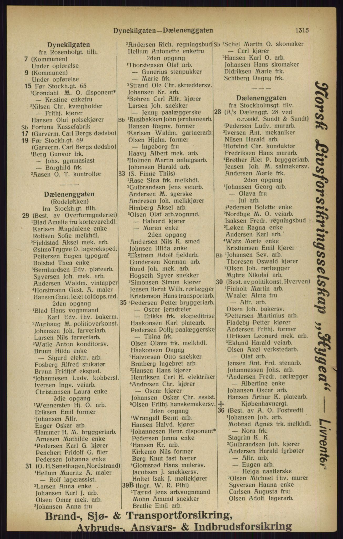 Kristiania/Oslo adressebok, PUBL/-, 1916, p. 1315