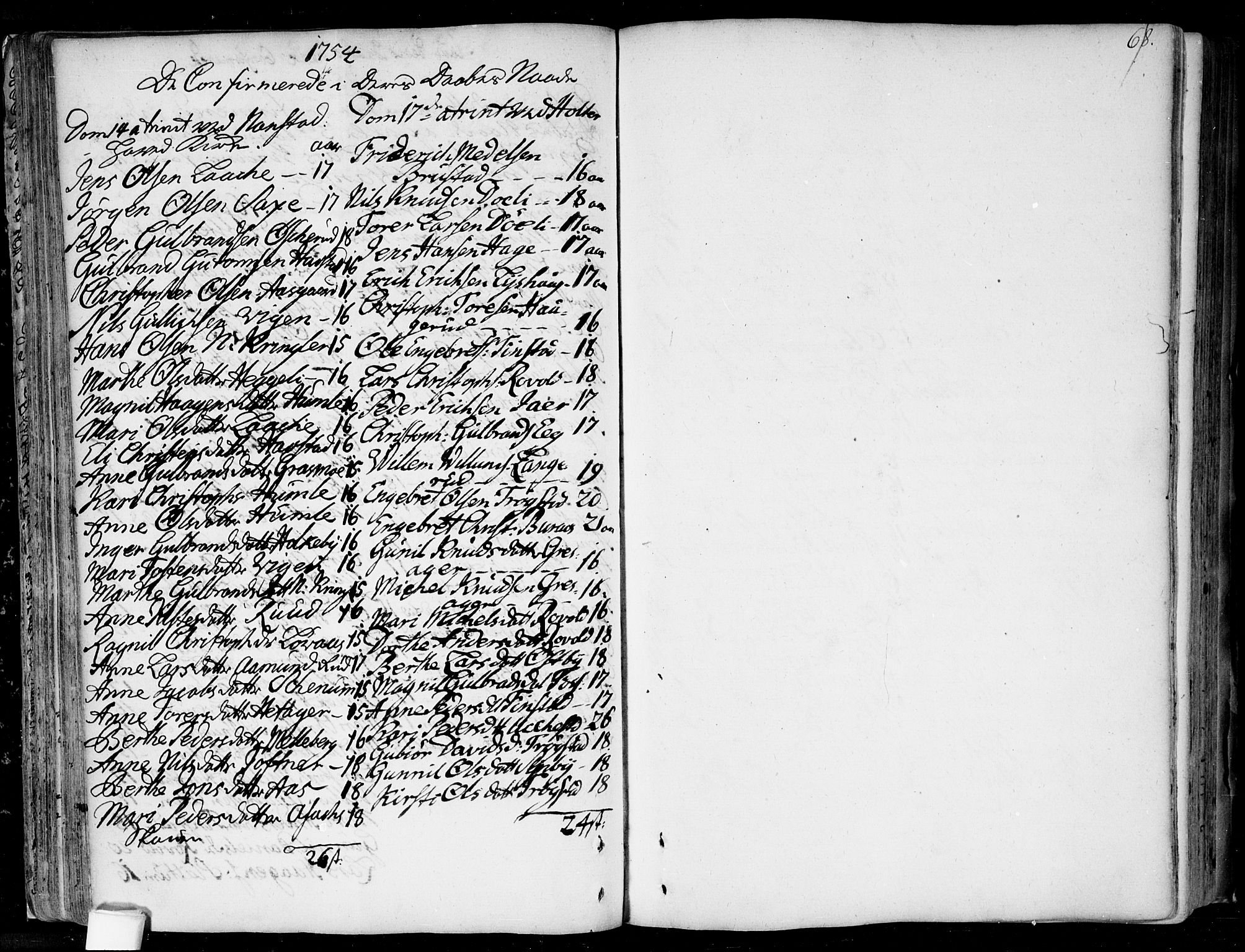 Nannestad prestekontor Kirkebøker, SAO/A-10414a/F/Fa/L0006: Parish register (official) no. I 6, 1739-1754, p. 68