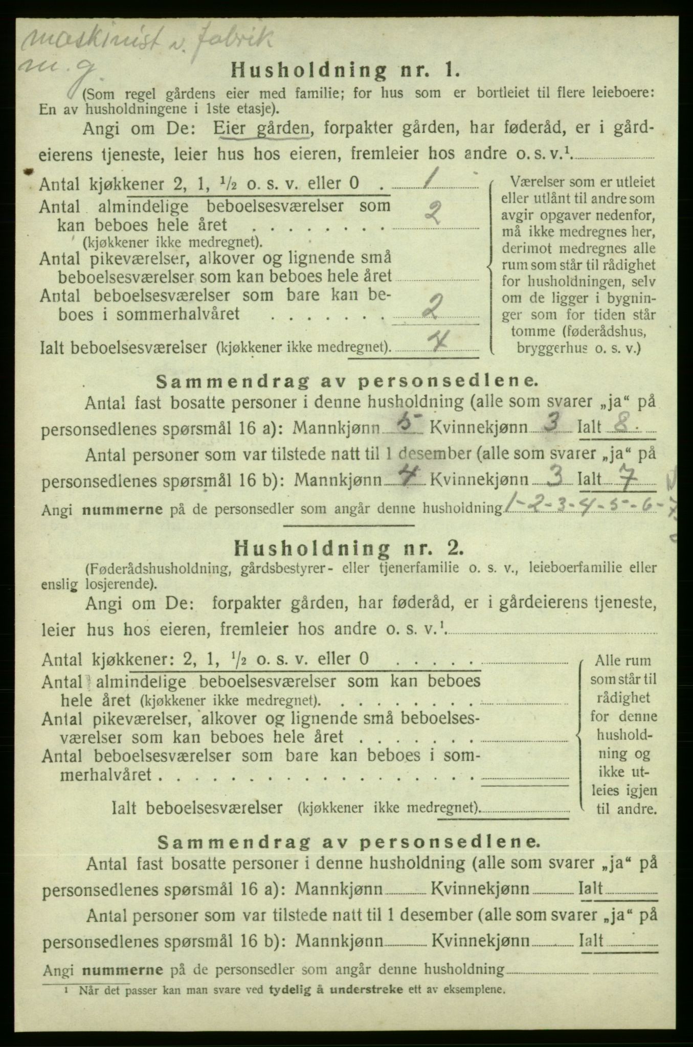 SAB, 1920 census for Skånevik, 1920, p. 1613