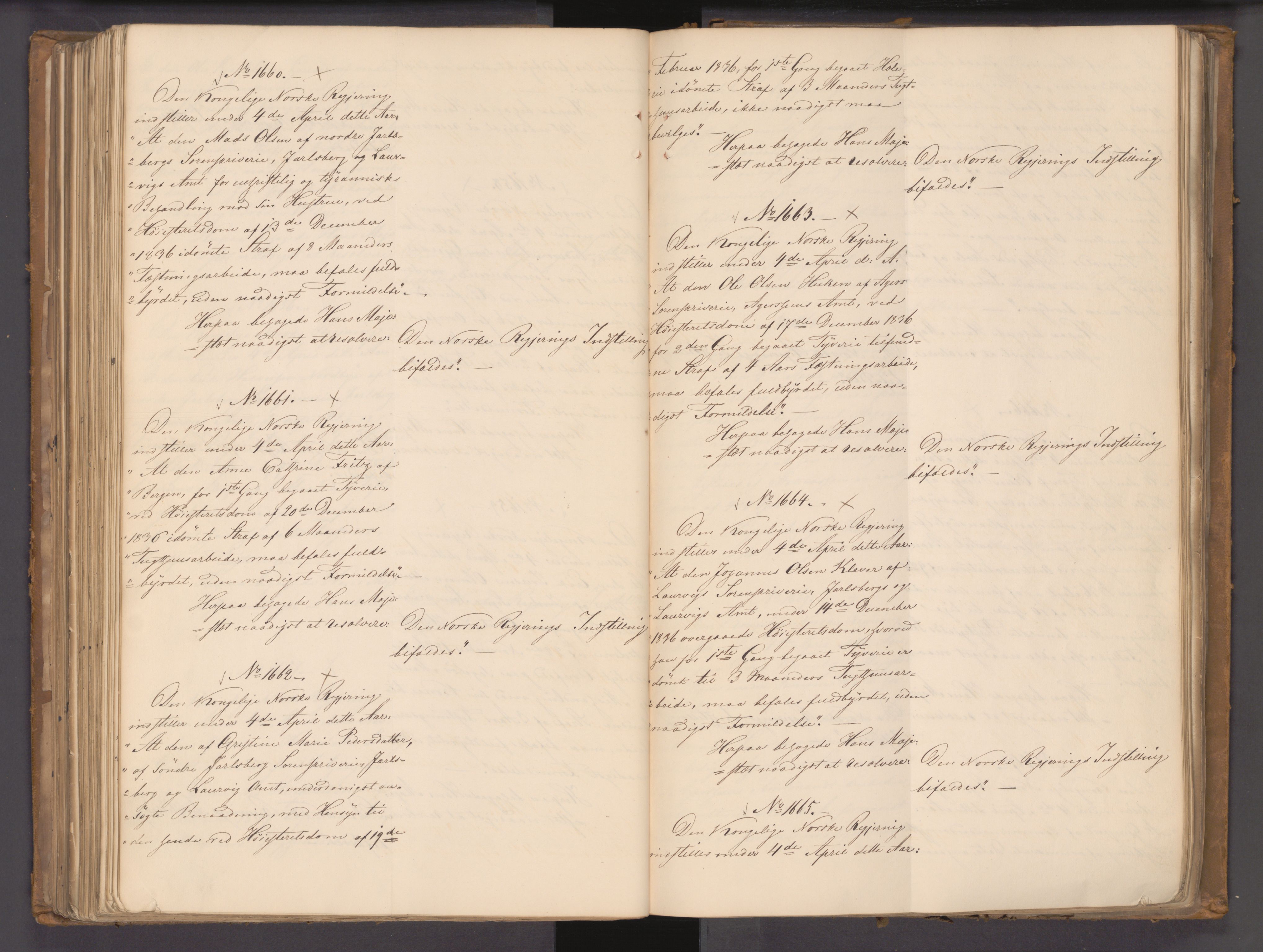 Statsrådssekretariatet, AV/RA-S-1001/A/Ab/L0044: Kgl. res. nr. 1193-1948, 1. halvår, 1837