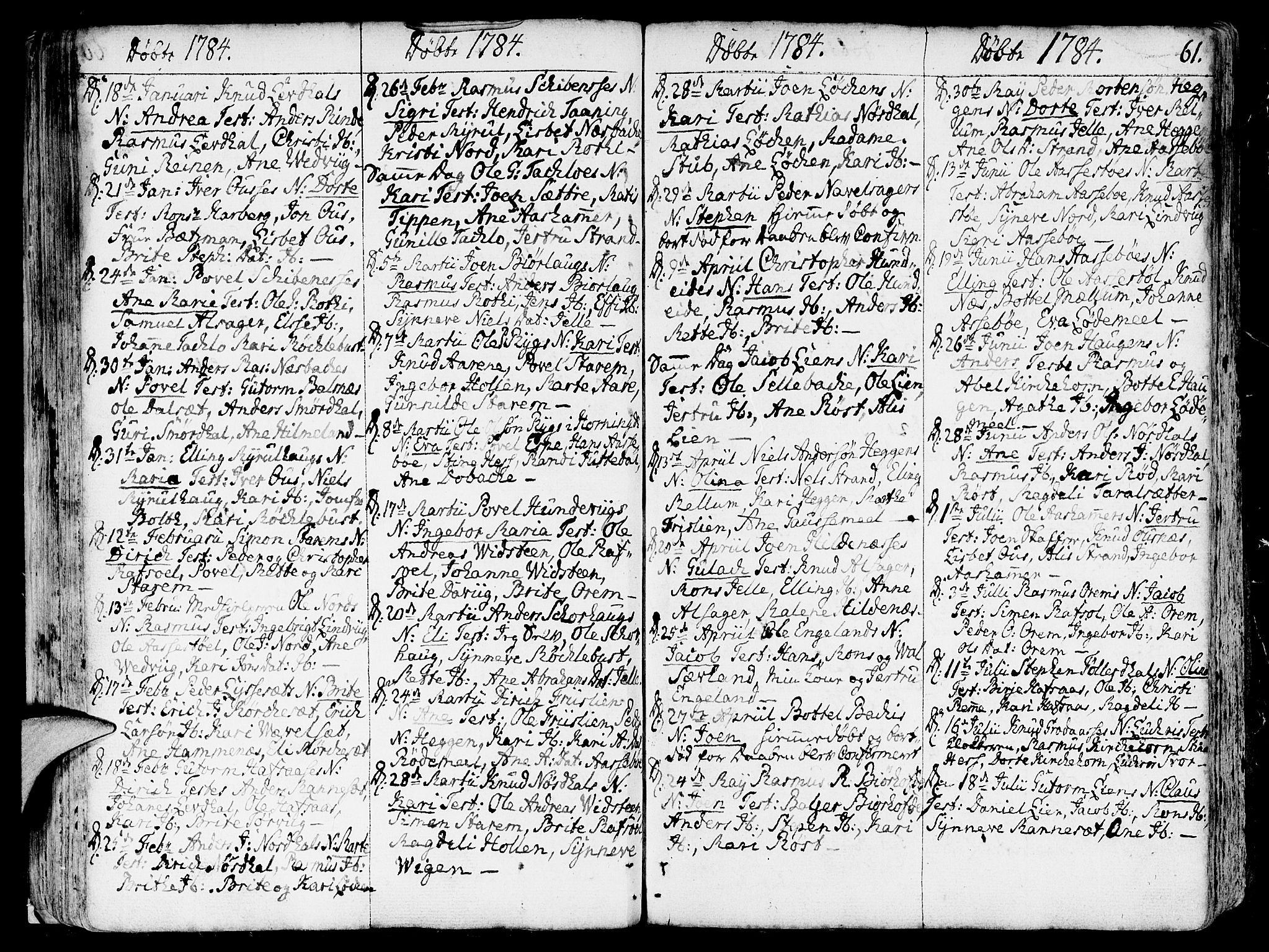 Eid sokneprestembete, SAB/A-82301/H/Haa/Haaa/L0003: Parish register (official) no. A 3, 1770-1805, p. 61