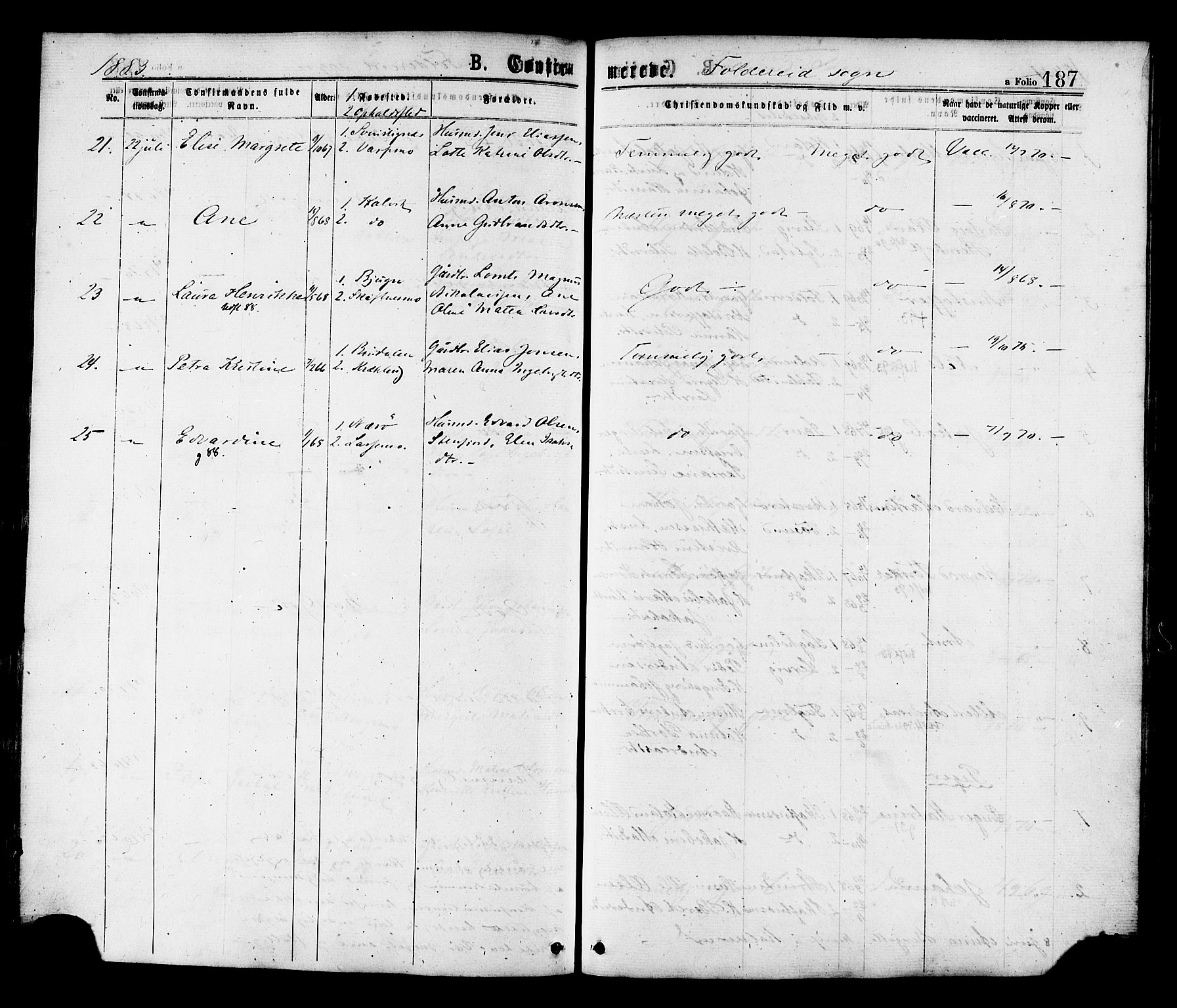 Ministerialprotokoller, klokkerbøker og fødselsregistre - Nord-Trøndelag, SAT/A-1458/780/L0642: Parish register (official) no. 780A07 /2, 1878-1885, p. 187