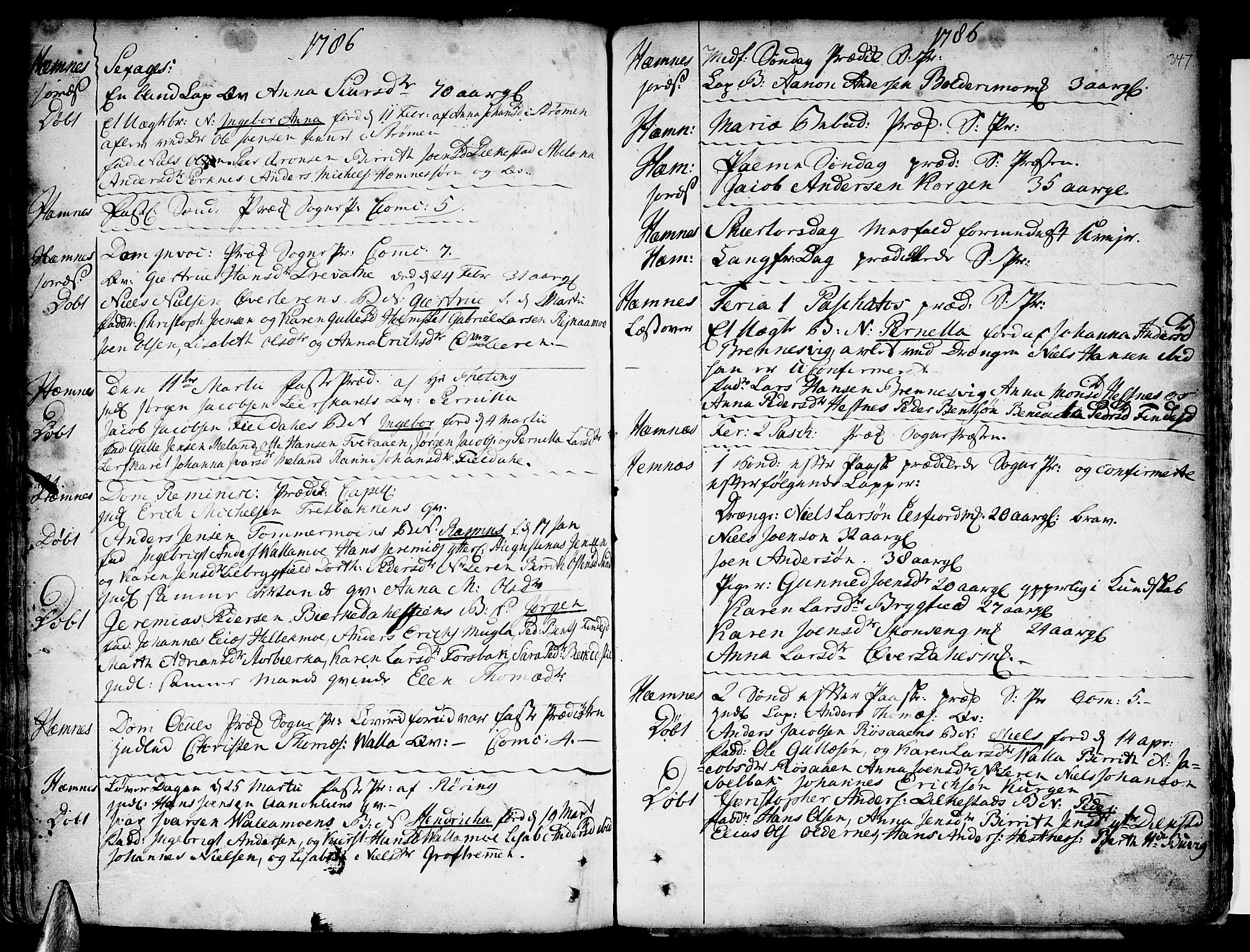 Ministerialprotokoller, klokkerbøker og fødselsregistre - Nordland, SAT/A-1459/825/L0348: Parish register (official) no. 825A04, 1752-1788, p. 347