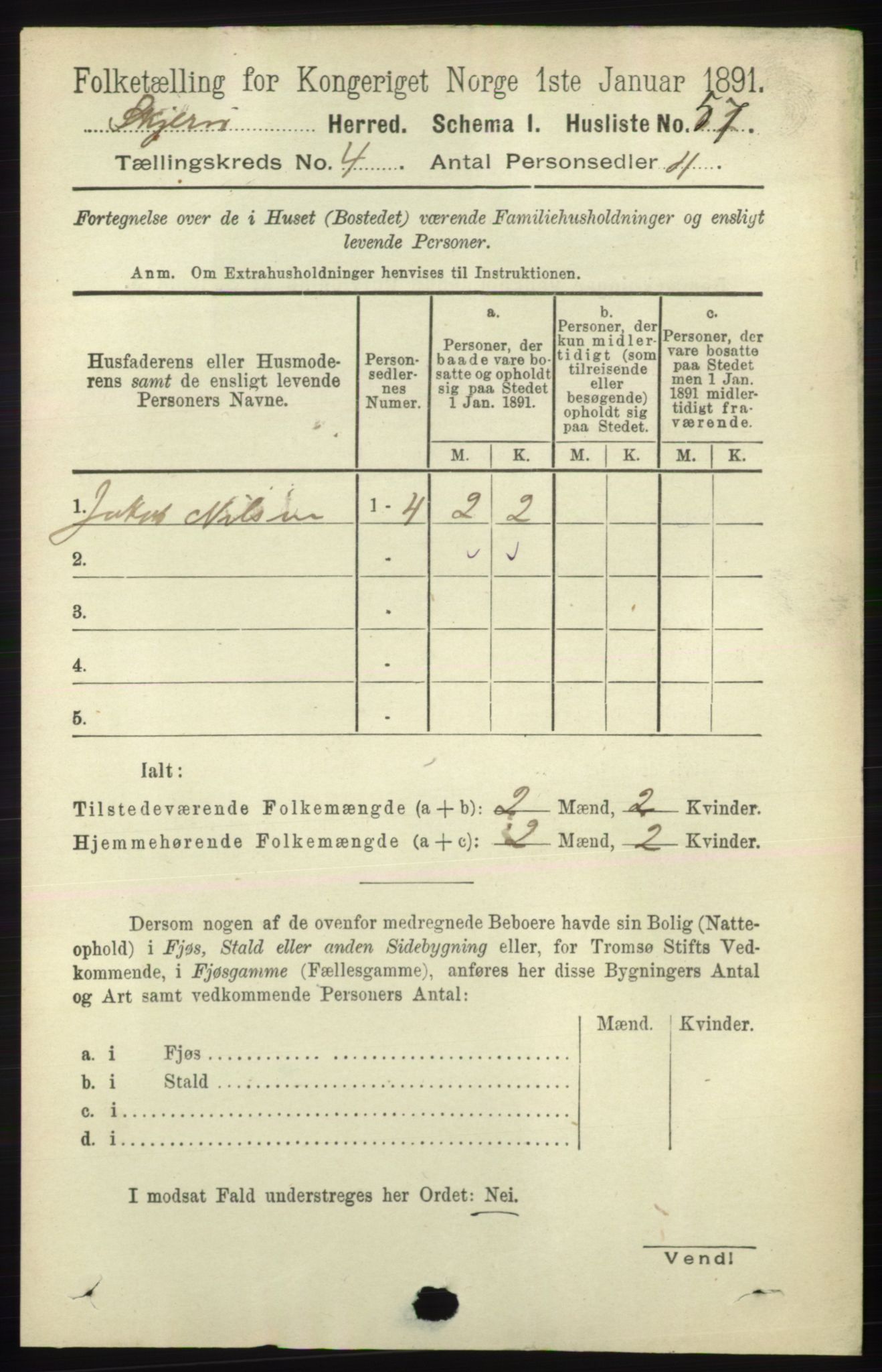 RA, 1891 census for 1941 Skjervøy, 1891, p. 2280