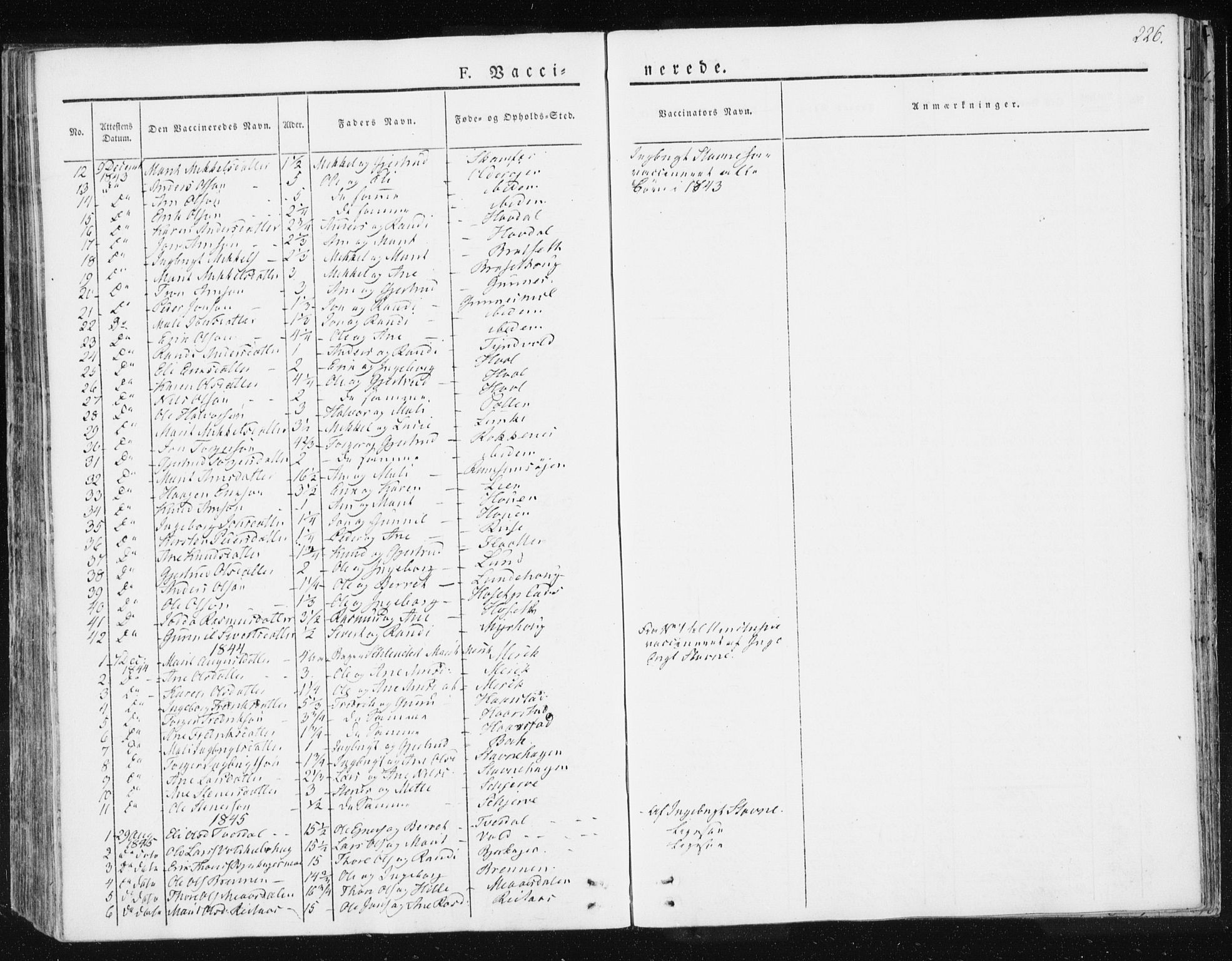 Ministerialprotokoller, klokkerbøker og fødselsregistre - Sør-Trøndelag, AV/SAT-A-1456/674/L0869: Parish register (official) no. 674A01, 1829-1860, p. 226