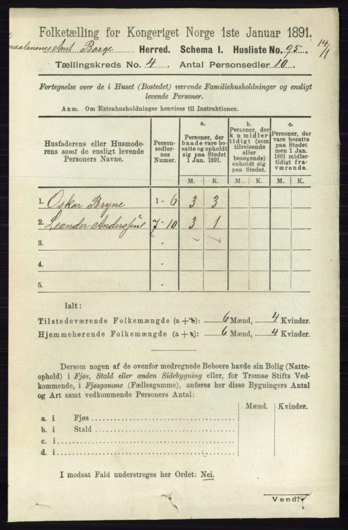 RA, 1891 census for 0113 Borge, 1891, p. 1653