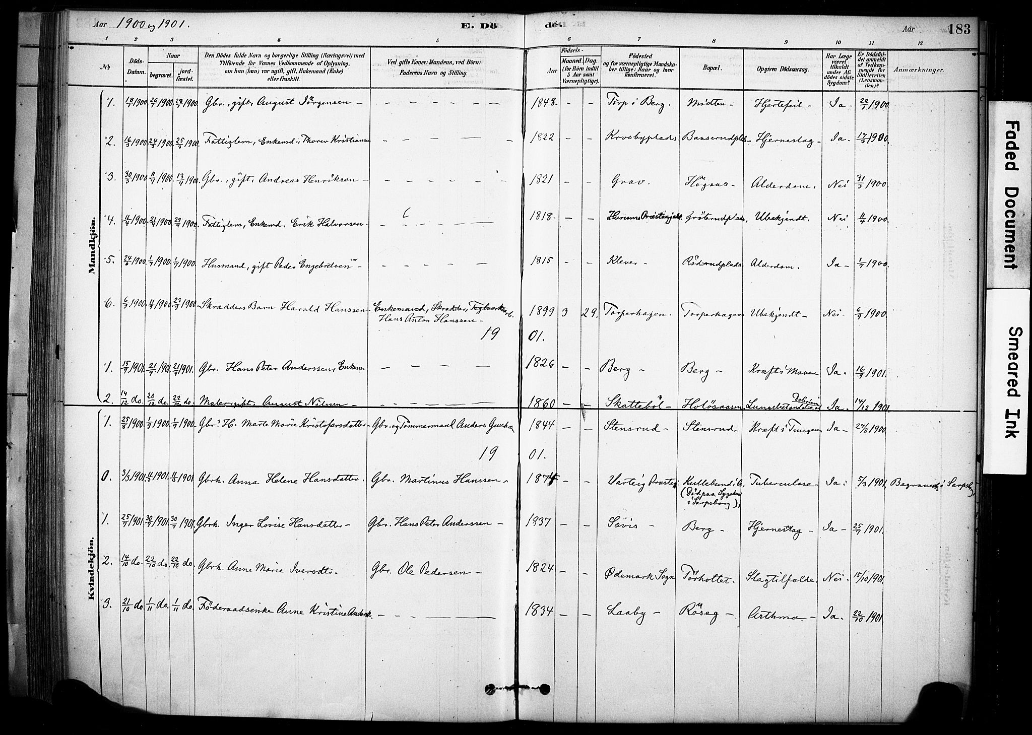 Rakkestad prestekontor Kirkebøker, AV/SAO-A-2008/F/Fc/L0001: Parish register (official) no. III 1, 1878-1905, p. 183