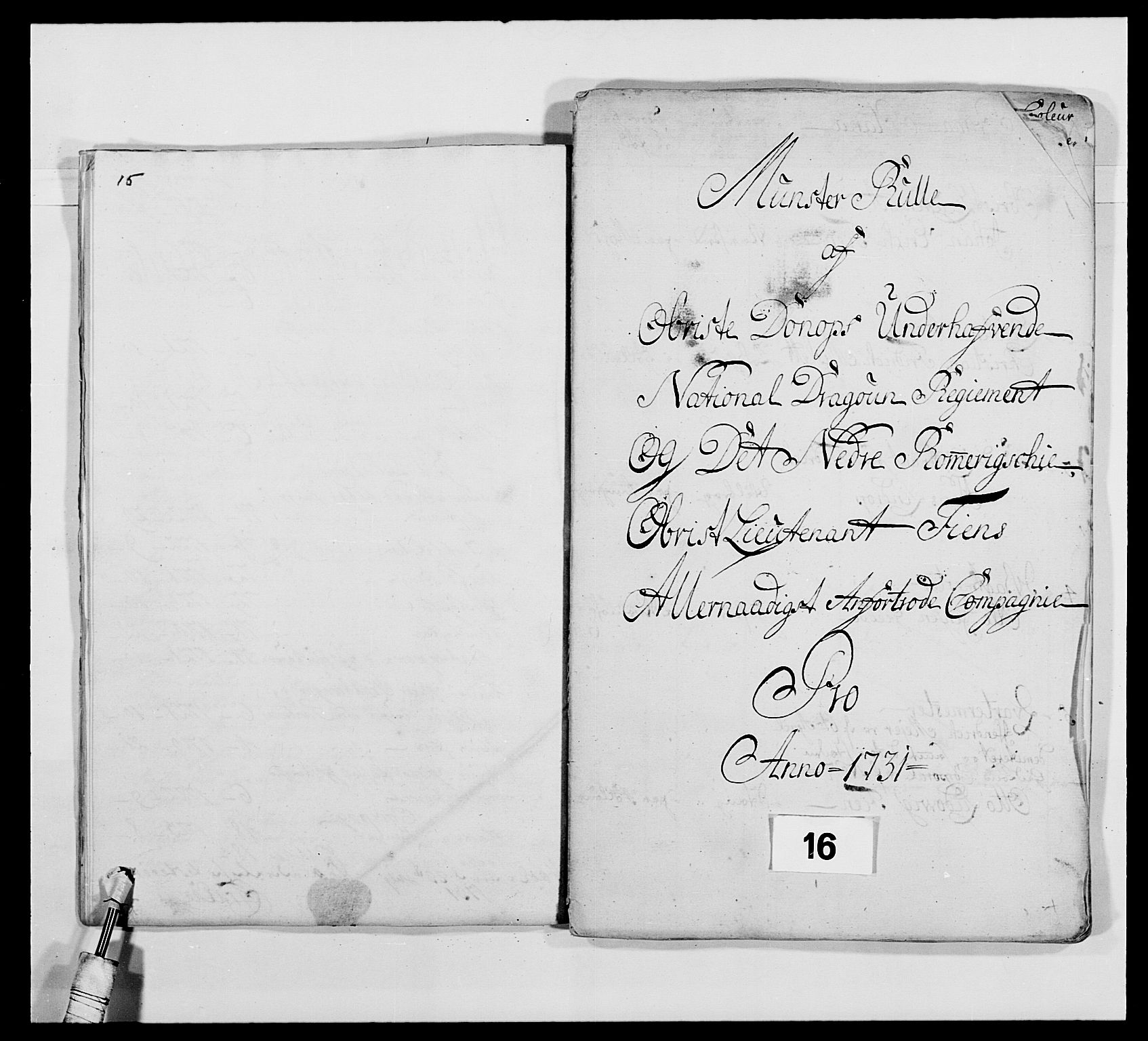Kommanderende general (KG I) med Det norske krigsdirektorium, AV/RA-EA-5419/E/Ea/L0475: 1. Sønnafjelske dragonregiment, 1663-1759, p. 234