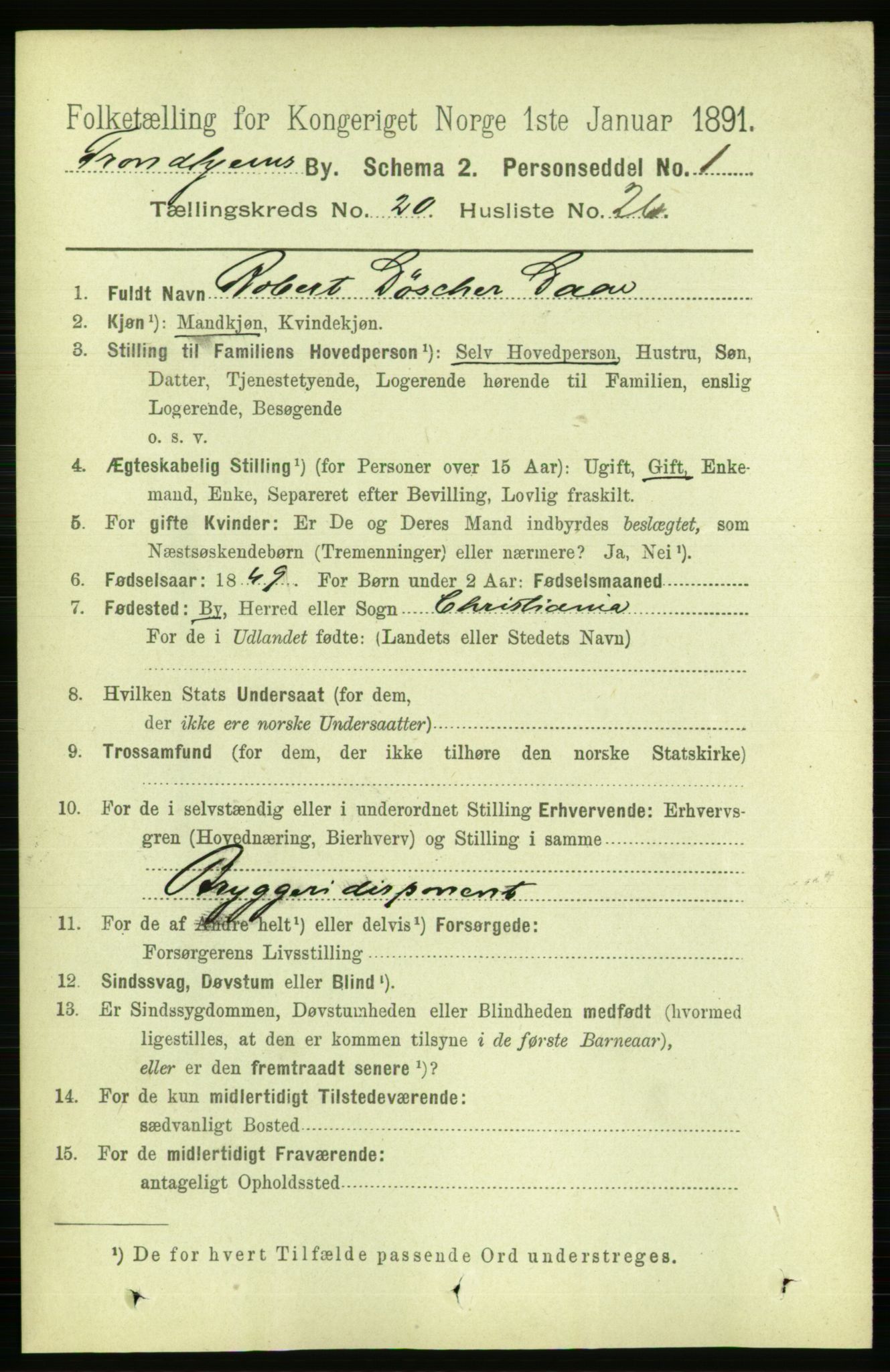 RA, 1891 census for 1601 Trondheim, 1891, p. 15515