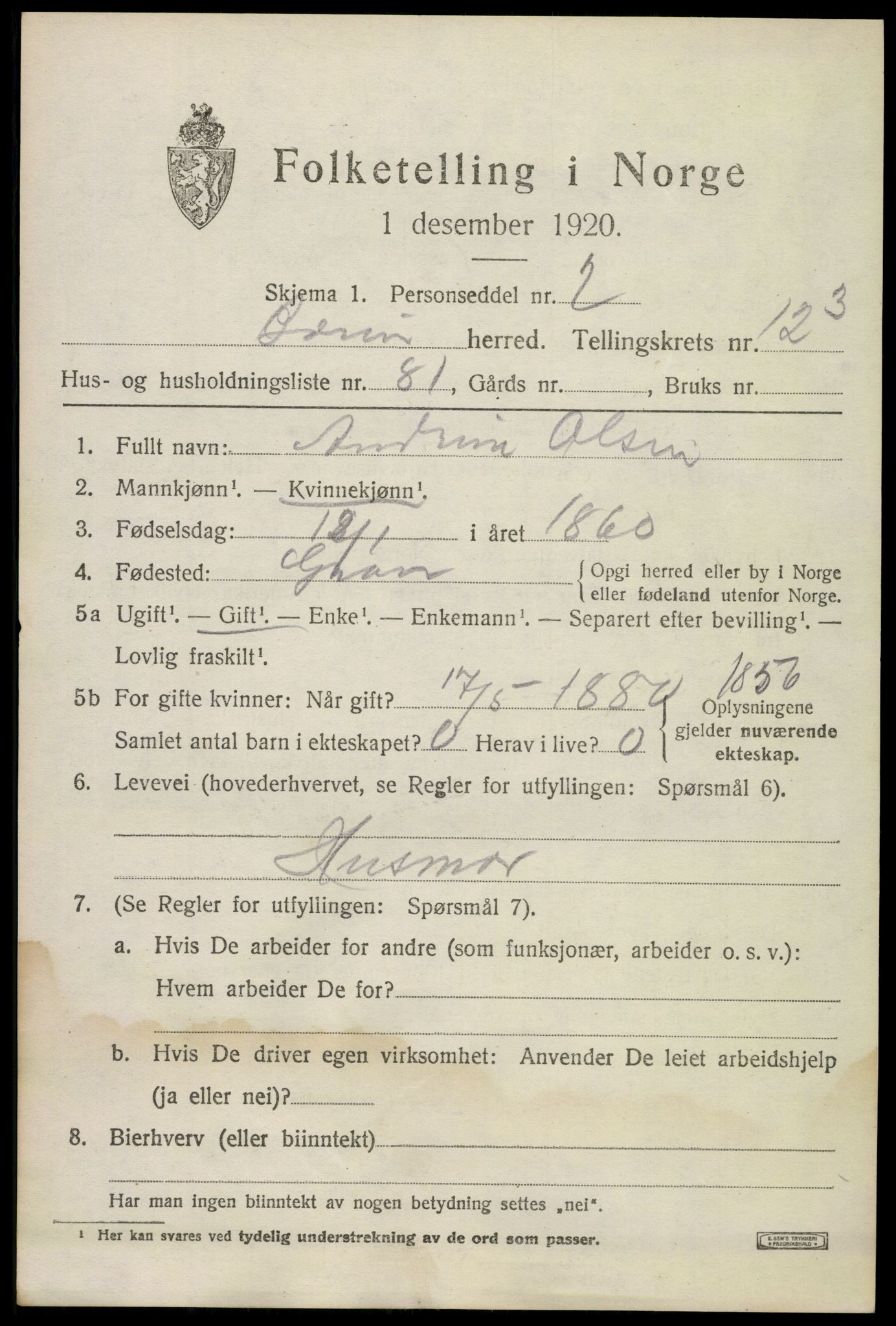 SAO, 1920 census for Bærum, 1920, p. 28770